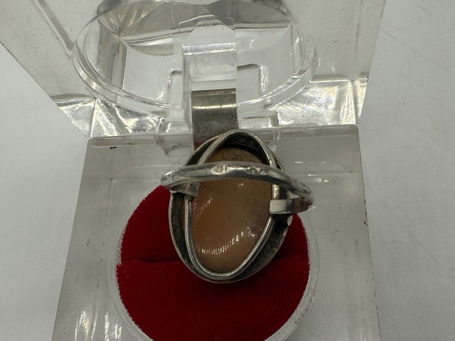 925 SILBERRING MIT ECHTER GEMME - KLASSISCHE DAMENBÜSTE, KAMEE GR.52