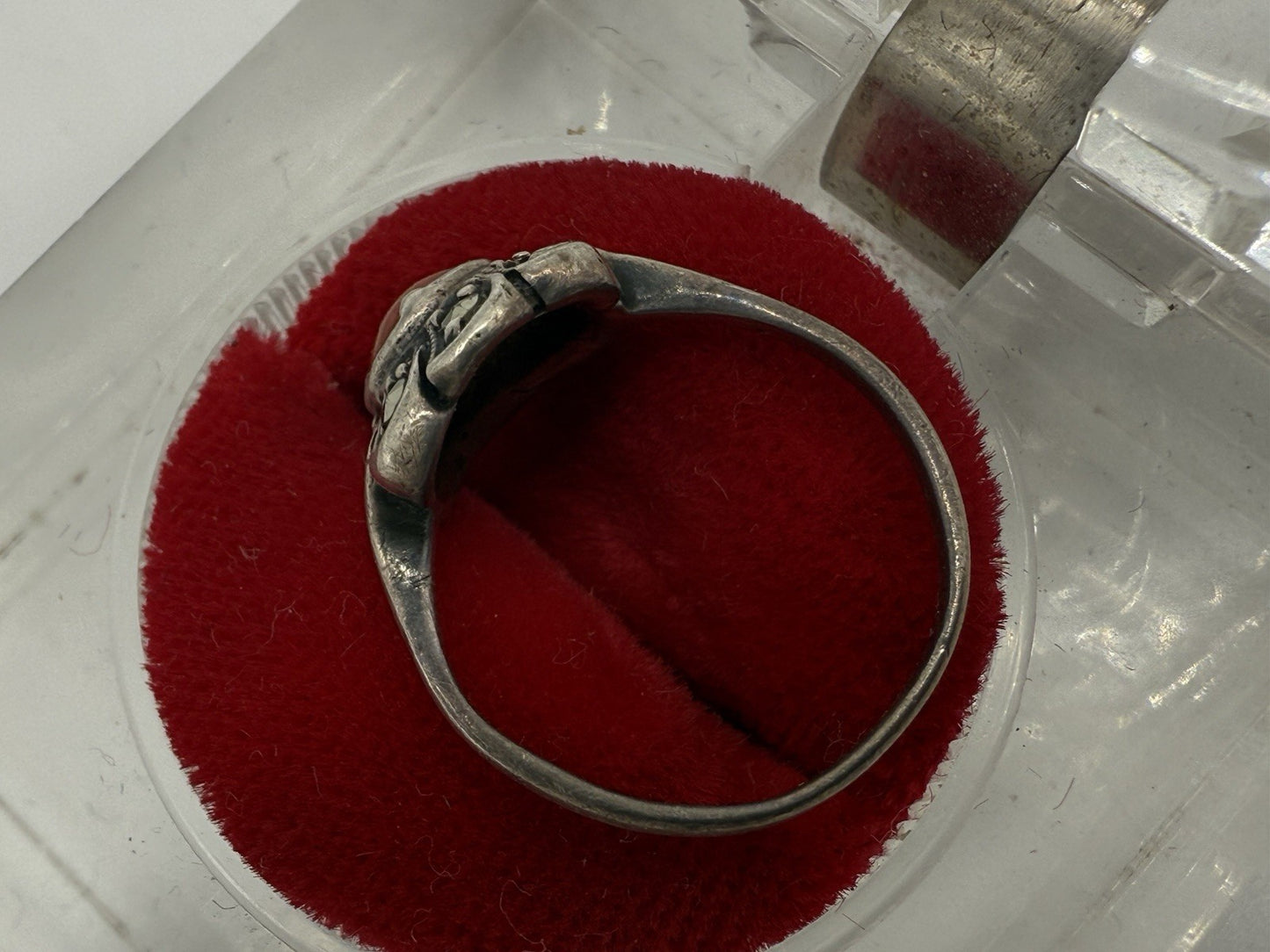 ANTIK KORALLE DAMEN RING SILBER 835 SUPER DESIGN GR.47