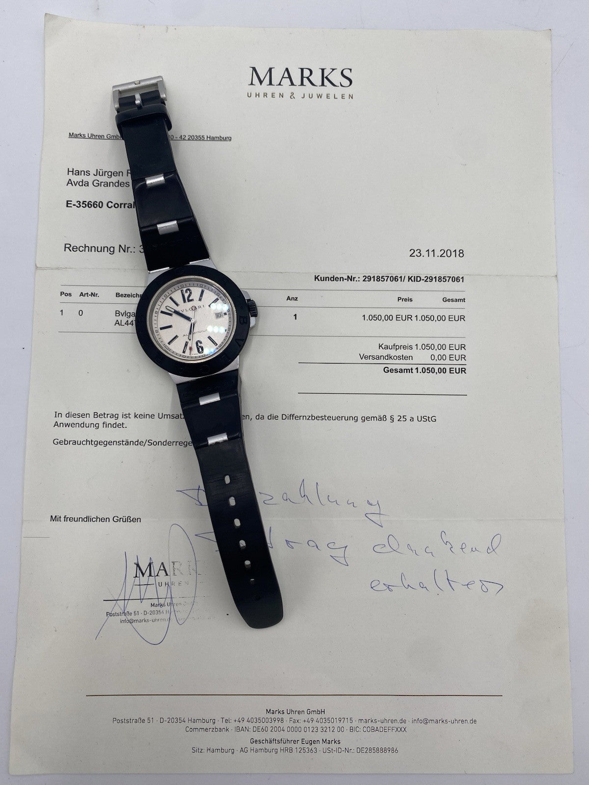 BVLGARI DIAGONO AUTOMATIK ARMBANDUHR AL44TA
