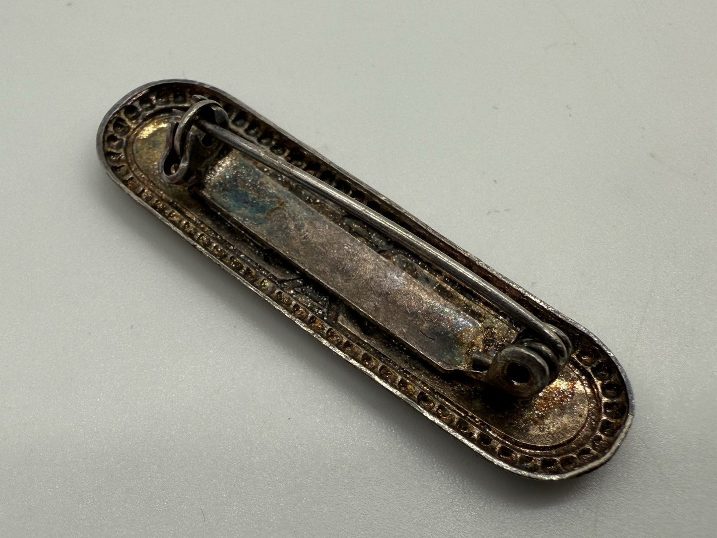 PATRIOTISCHE BROSCHE SILBER MIT EISERNEN KREUZ VINTAGE