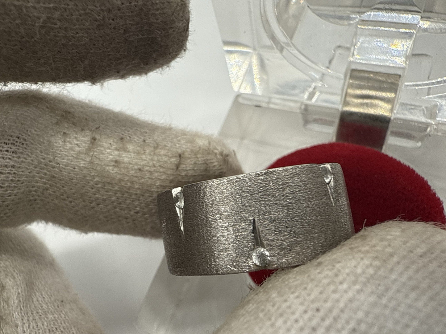 STILVOLL BREITER 925 STERLING SILBER BAND RING MIT ZIRKONIA GR.59