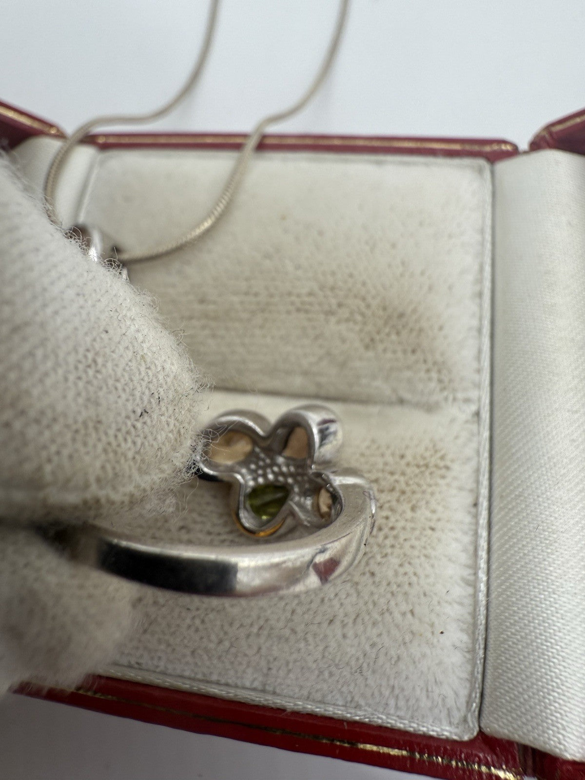 SILBERSCHMUCK SET 925 ANHÄNGER & RING GR.55 MIT FACETTIERTEN EDELSTEINEN