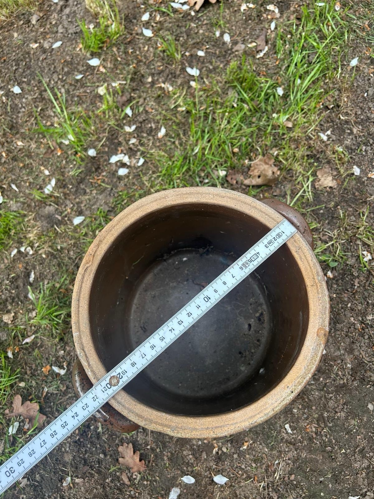 ANTIKER PFLANZENTOPF, GARTENDEKO, STEINGUTTOPF, ALTER TONTOPF
