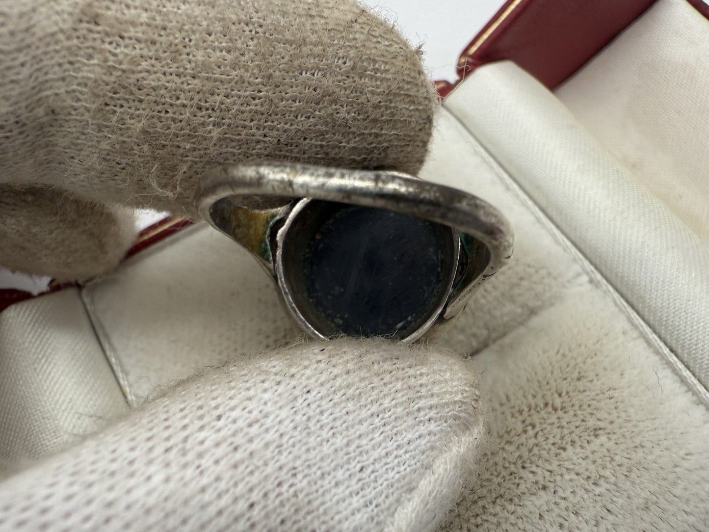 ANTIK JUGENDSTIL ART DÉCO ONYX RING GR.55