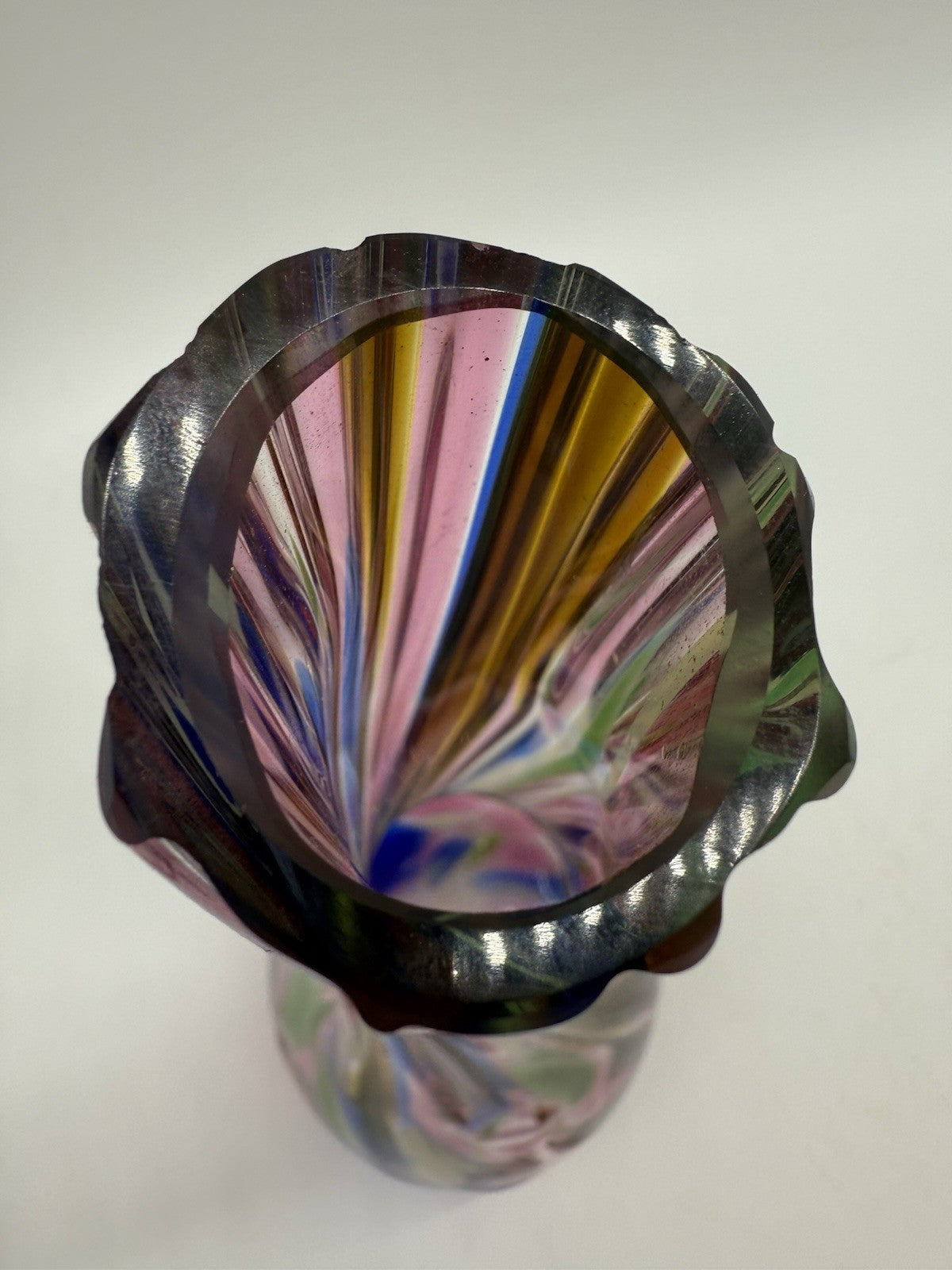 VINTAGE MURANO VASE BUNT GLAS 60er- 70er JAHRE