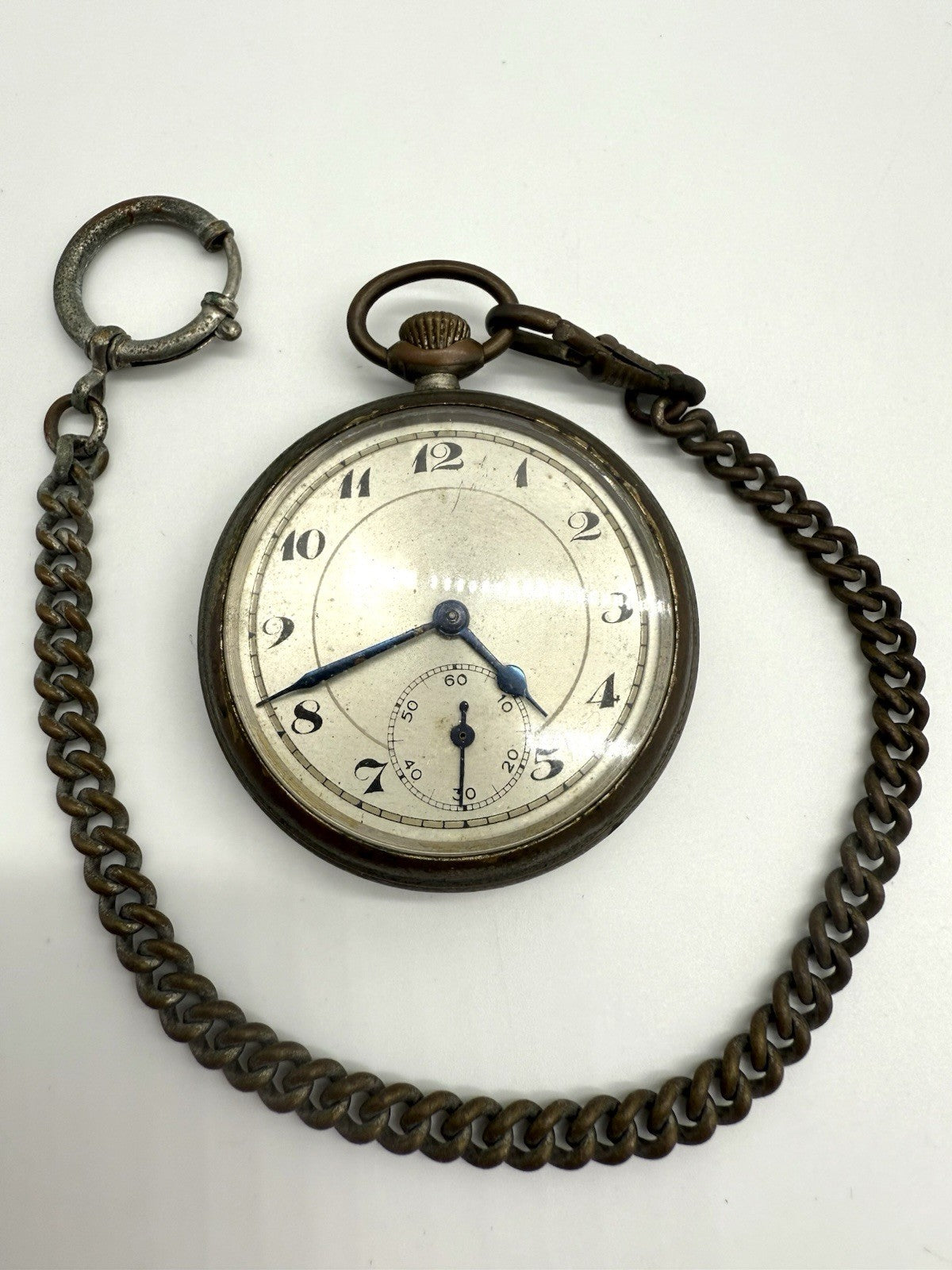 ANTIKE TASCHENUHR UM 1930 - MECHANISCH - SCHWEIZER WERK - VINTAGE LÄUFT
