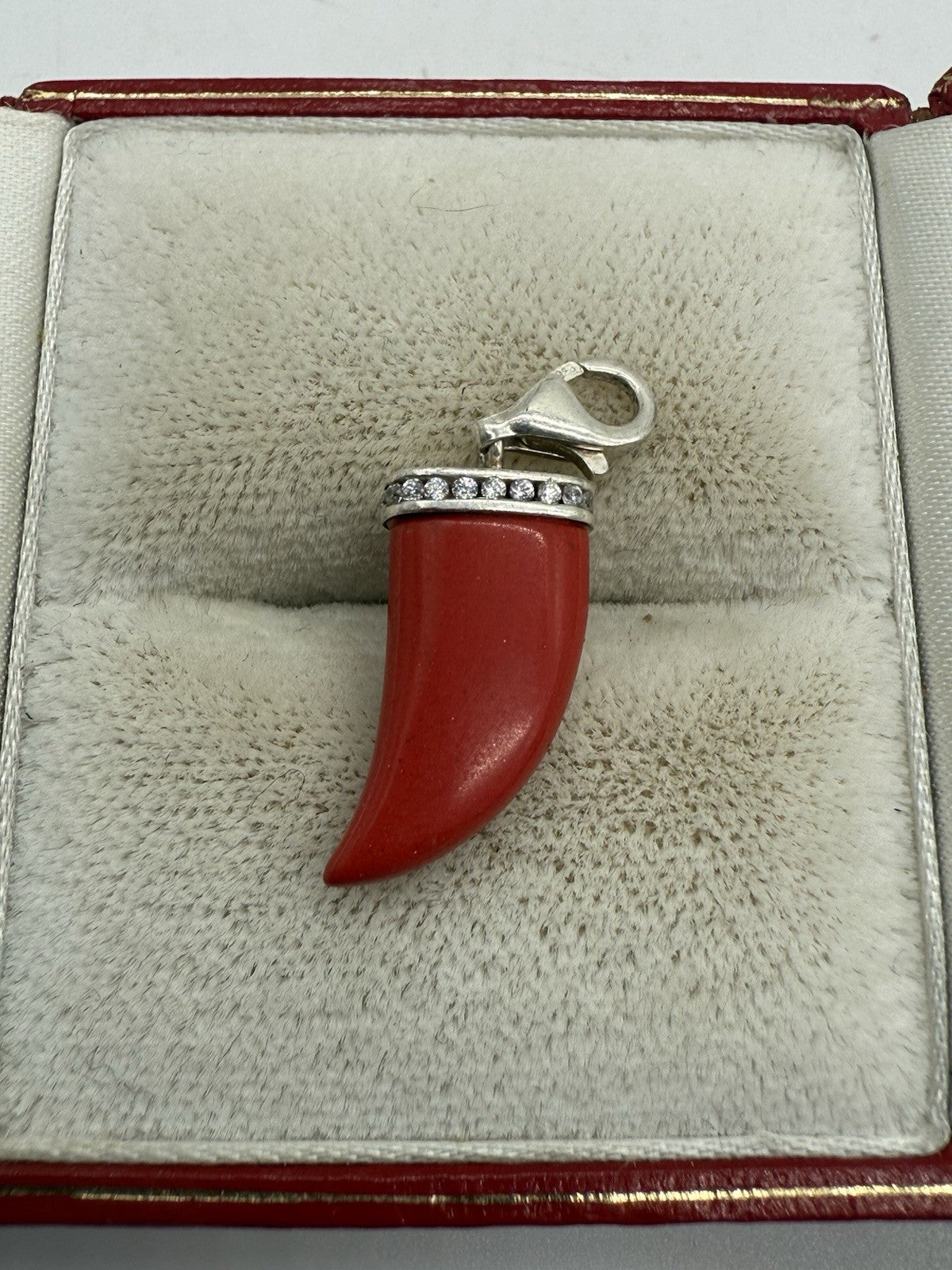 THOMAS SABO CHARM ANHÄNGER 925 SILBER ZAHN ROT CZ