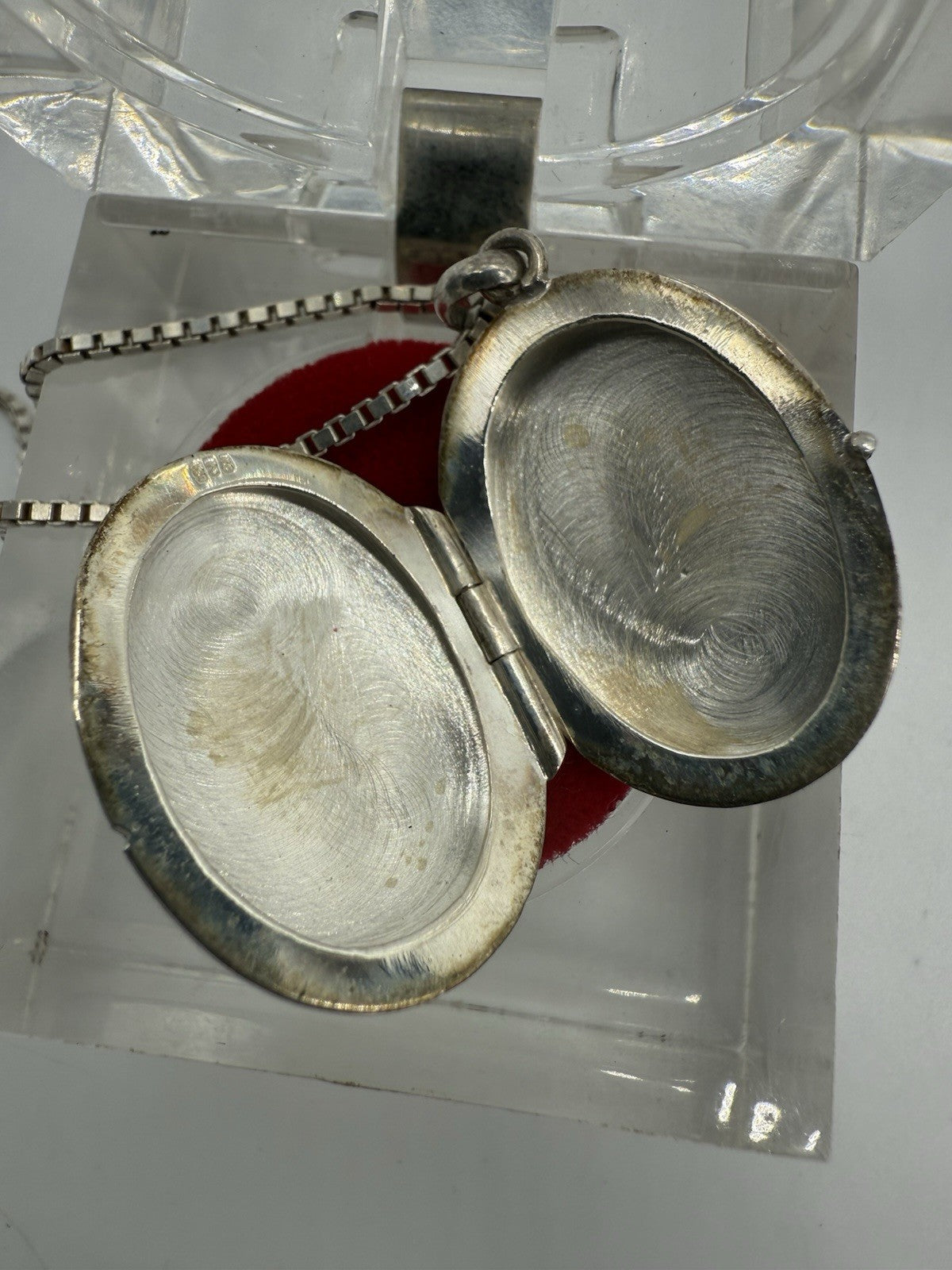 VINTAGE EXTRA GROßES FLORALES 925 STERLING SILBER MEDAILLON + 925S KETTE