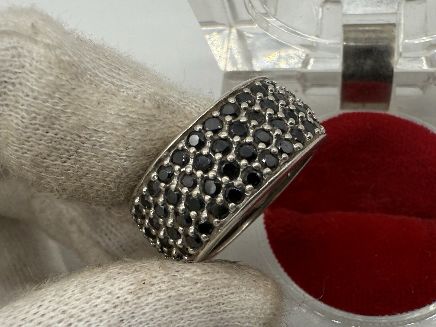 SCHWARZER SPINELL VINTAGE STERLING SILBER RING GR.58