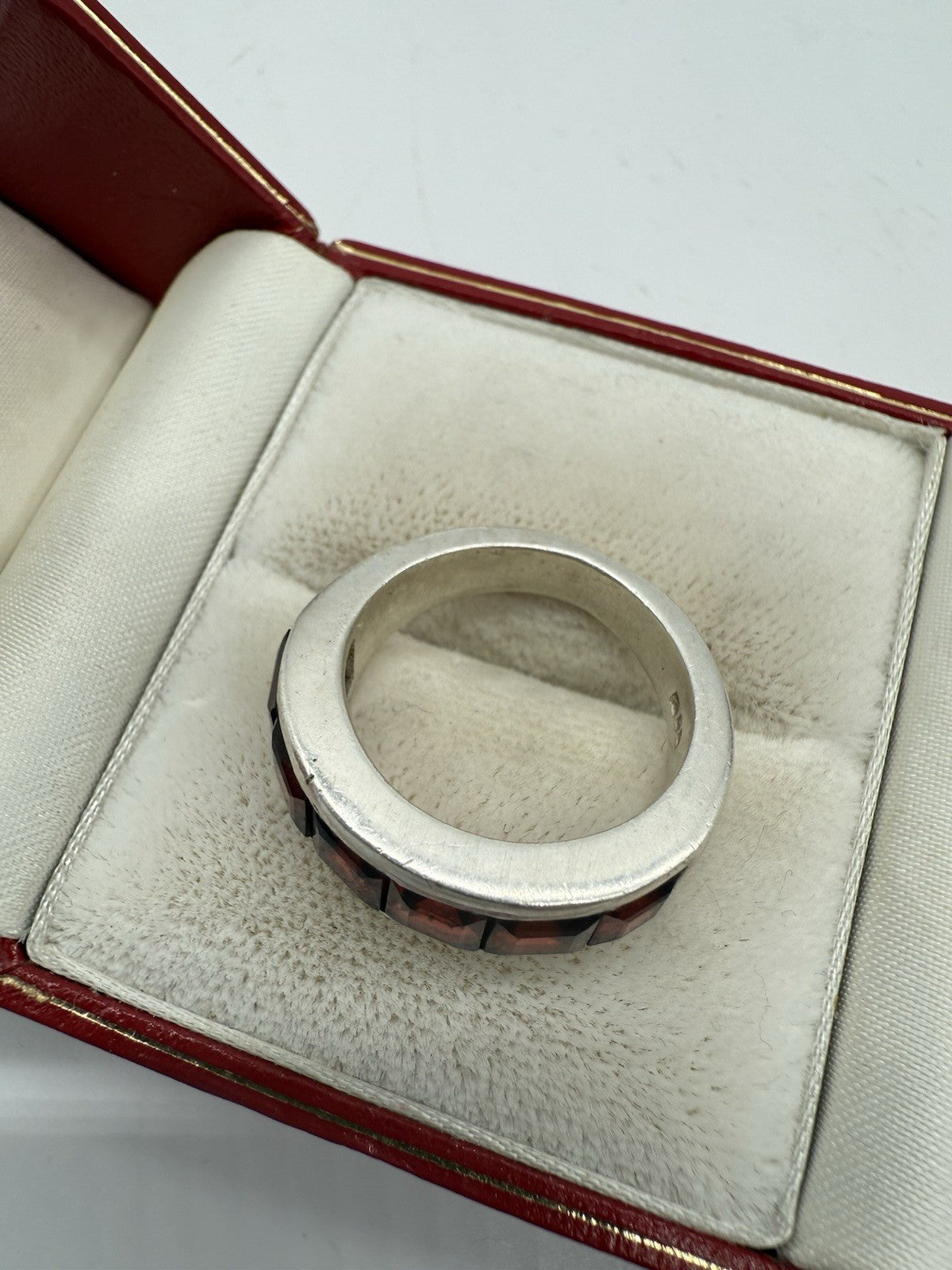 DAMEN RING ROT ECHT SILBER 925 ZIRKONIA STERLINGSILBER SCHMUCK GR.56