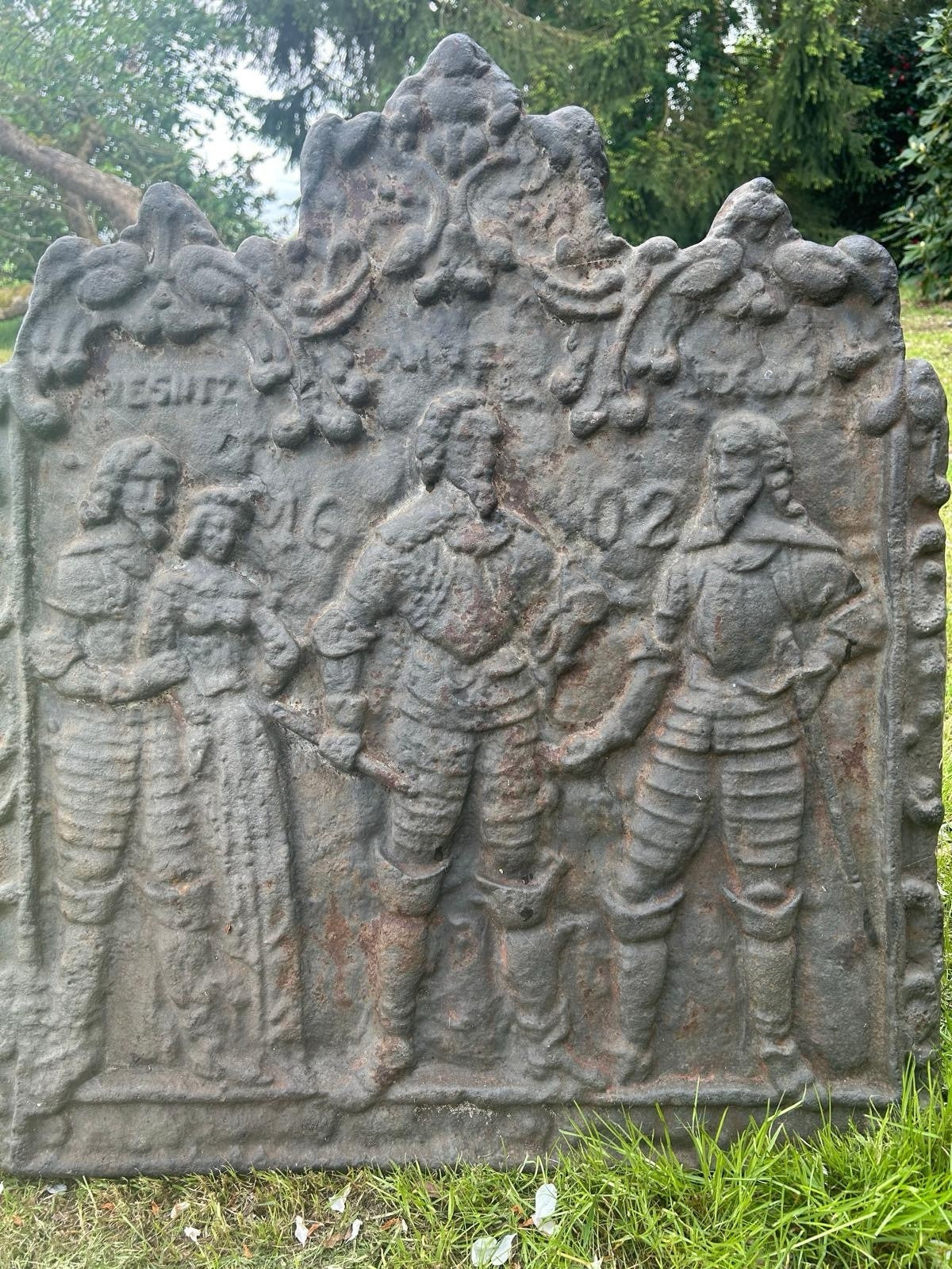 ANTIKE KAMINPLATTE WESEL UND DEN BOSCH - GUSSEISEN 1629 - HISTORISCH