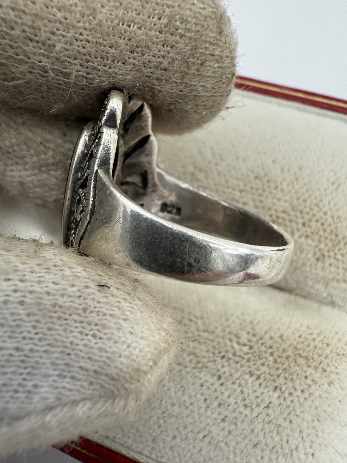 VINTAGE ONYX RING 925 STERLING SILBER GR.51
