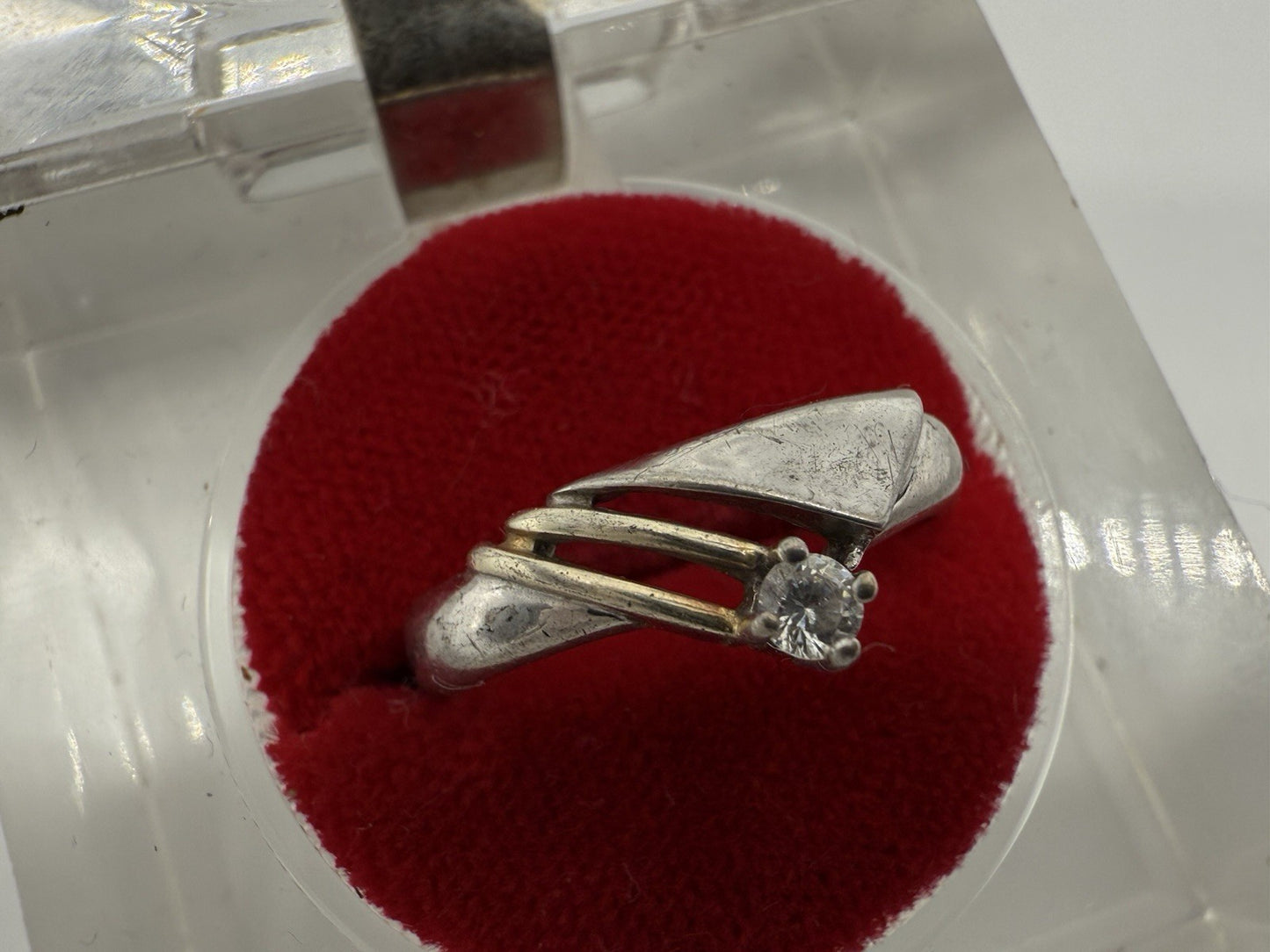 SCHLICHTER 925 SILBER ZIRKONIA RING IM RETRO STIL GR.58
