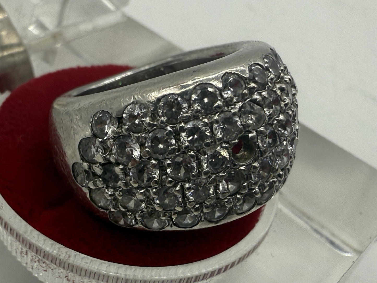 VINTAGE SILBERRING 925 SILBER MIT ZIRKONIA GR.49
