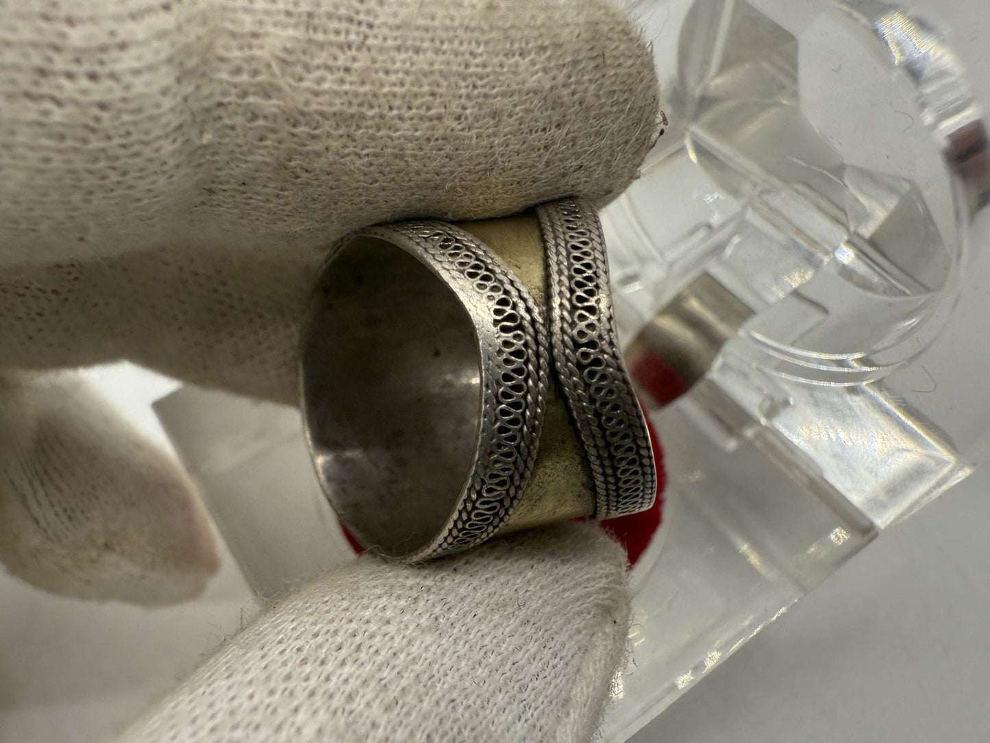 ANTIKER ORIENT AFGHANISCHER RING BLAUER KYANIT EDELSTEIN RING GR.57