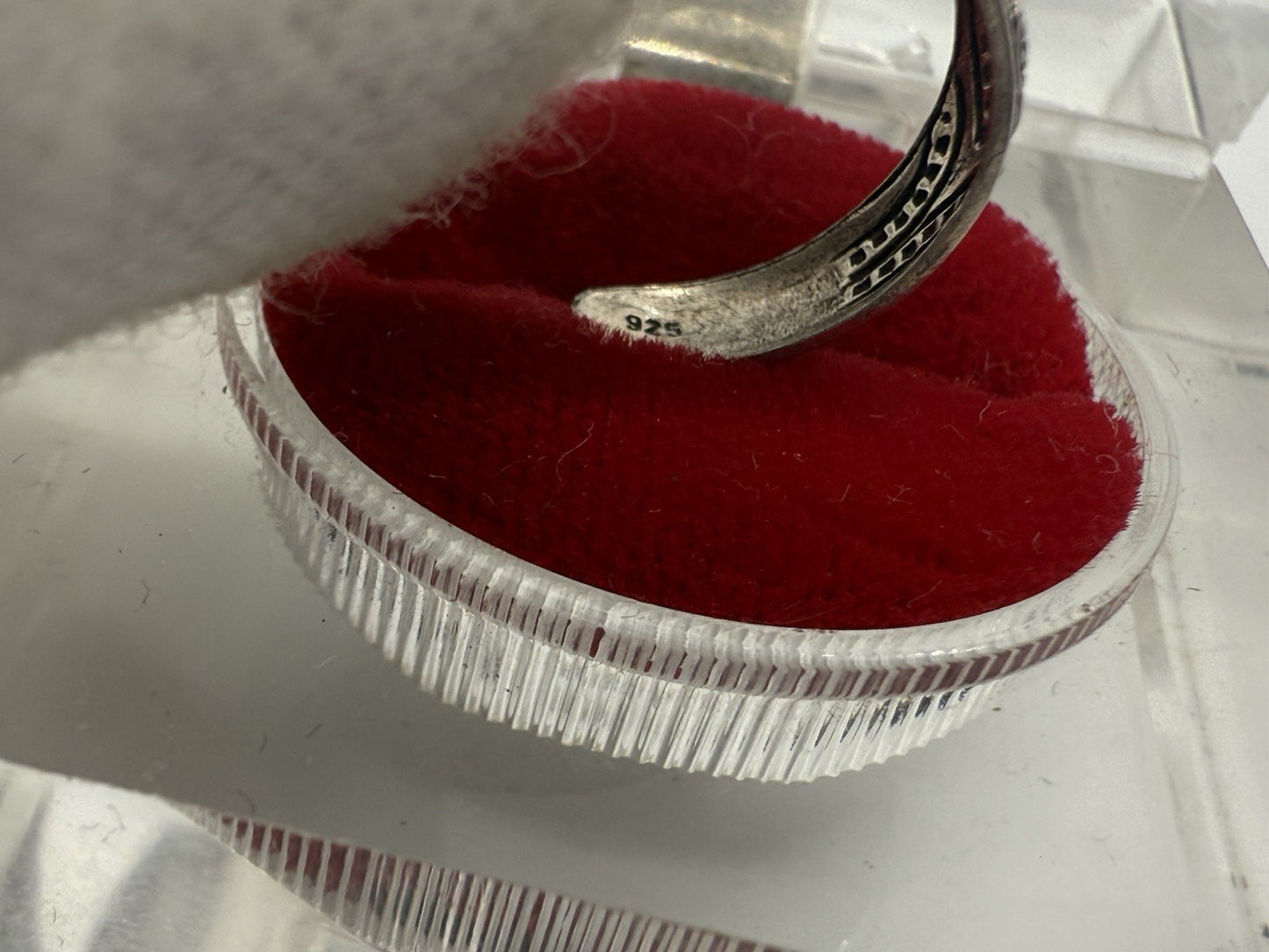 VINTAGE 925 STERLING SILBER RING KLASSISCHER HERZ ZEHENRING