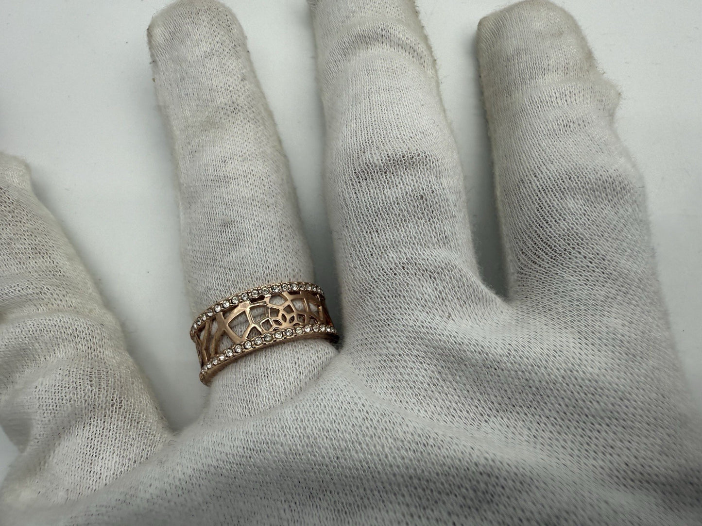 WUNDERSCHÖNER DAMEN GOLD DOUBLE ZIRKONIA RING GR.59