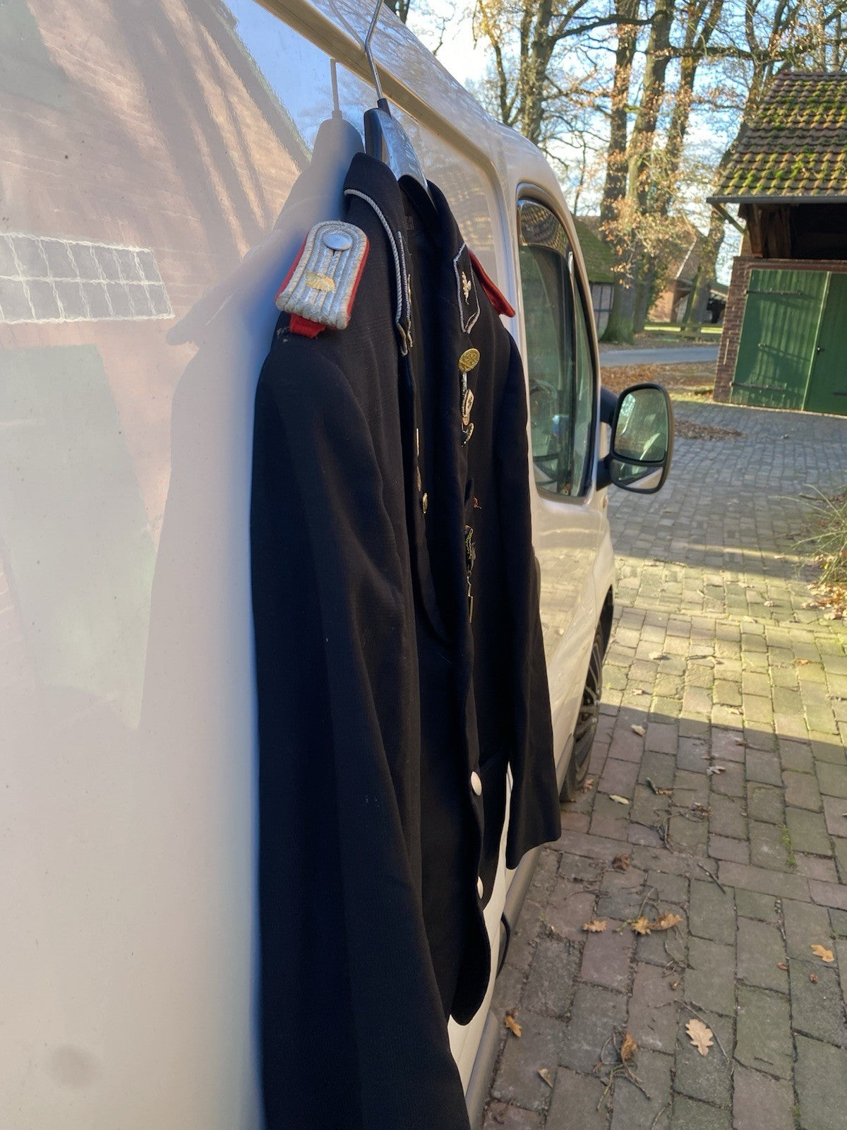 UNIFORM VINTAGE SCHÜTZENVEREIN KSK EYSTRUP JACKE MASSARBEIT MIT ORDEN GR.M