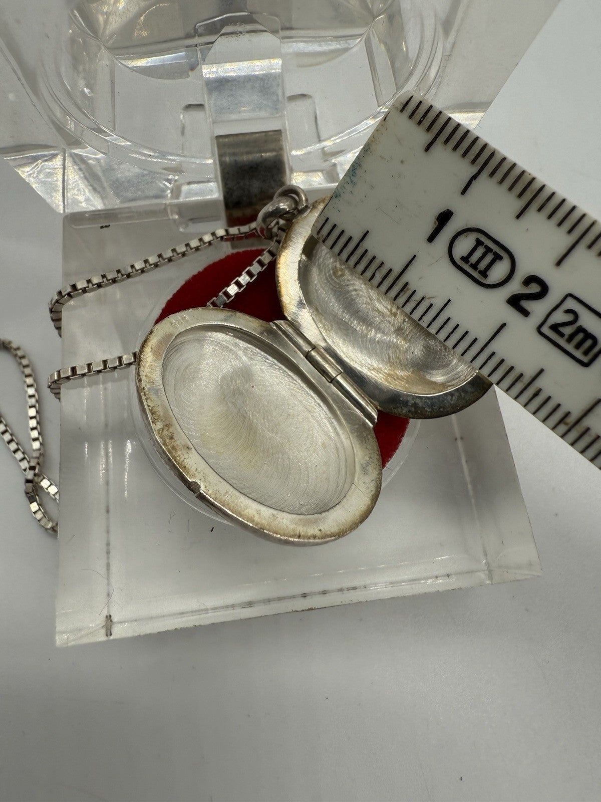 VINTAGE EXTRA GROßES FLORALES 925 STERLING SILBER MEDAILLON + 925S KETTE