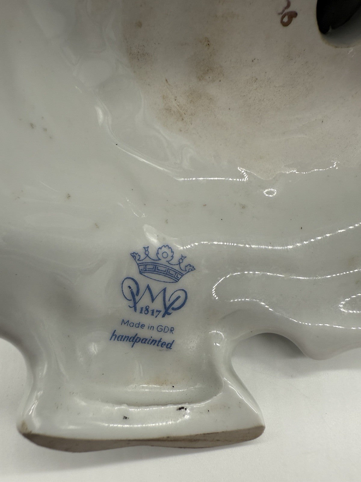 PORZELLAN KERZENLEUCHTER MIT 2 KINDERN PMP 1817 HANDBEMALT MIT BLUMEN