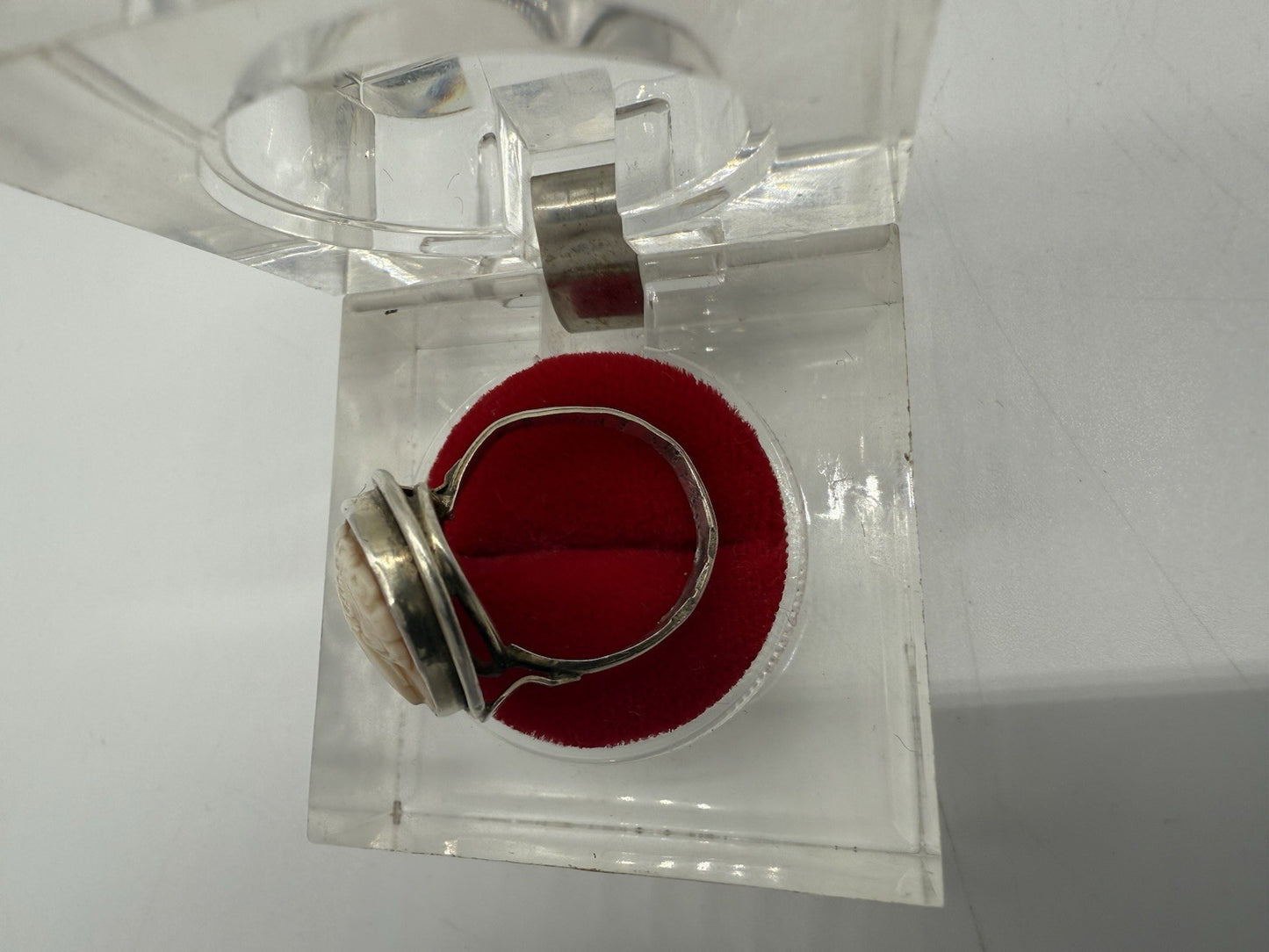 925 SILBERRING MIT ECHTER GEMME - KLASSISCHE DAMENBÜSTE, KAMEE GR.52