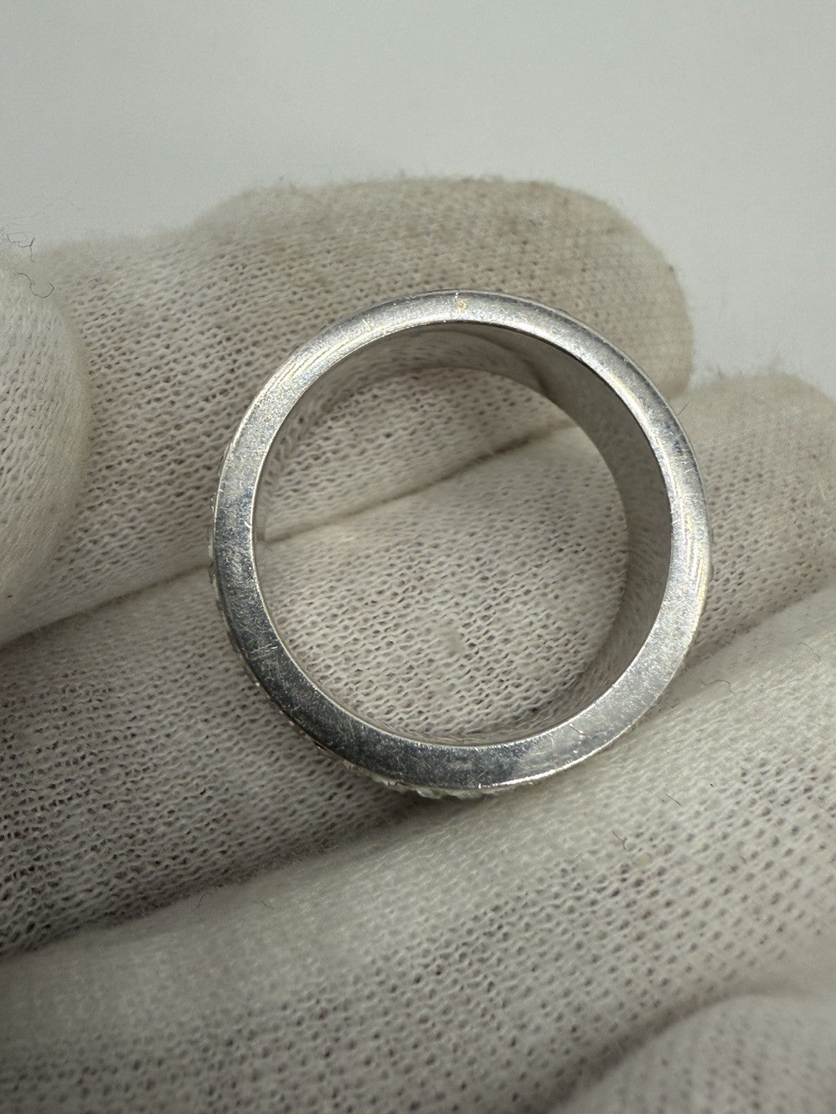 BREITER CLUSTER-RING VINTAGE RING AUS 925 SILBER MIT ZIRKONIA GR.59
