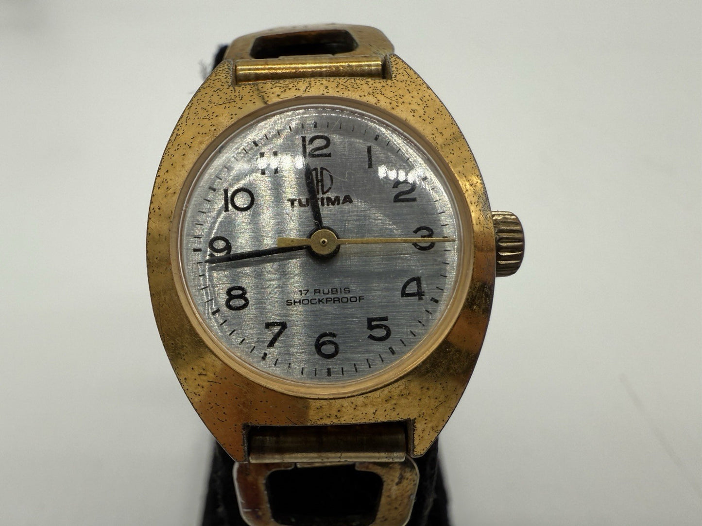 VINTAGE TUTIMA DAMEN ARMBANDUHR 17 RUBIS GOLD PLATED LÄUFT