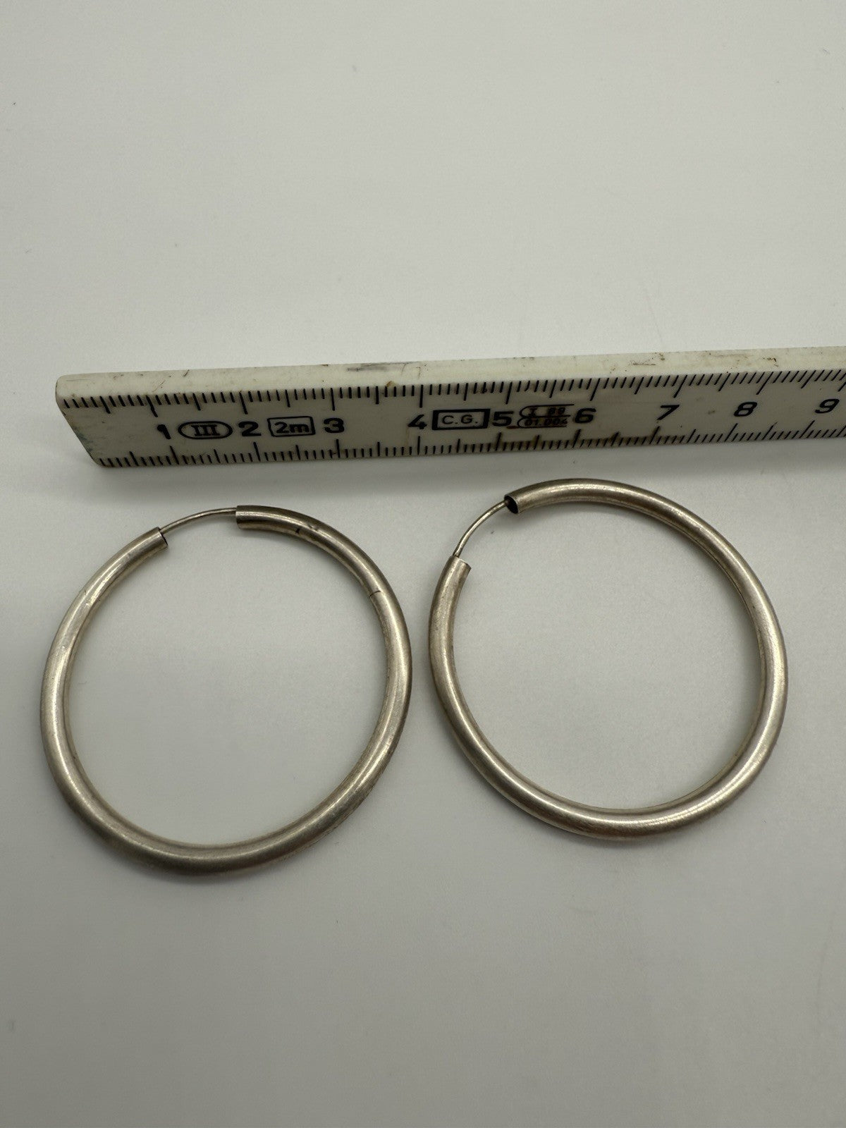 ECHT 925 SILBER CREOLEN DAMEN-SCHMUCK OHRRINGE 2mm