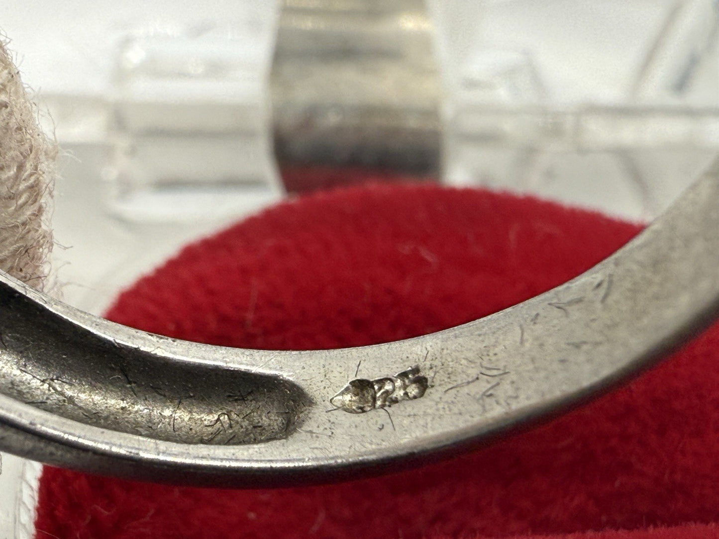 VINTAGE 925 STERLING SILBER RING MIT PERLE GR.57