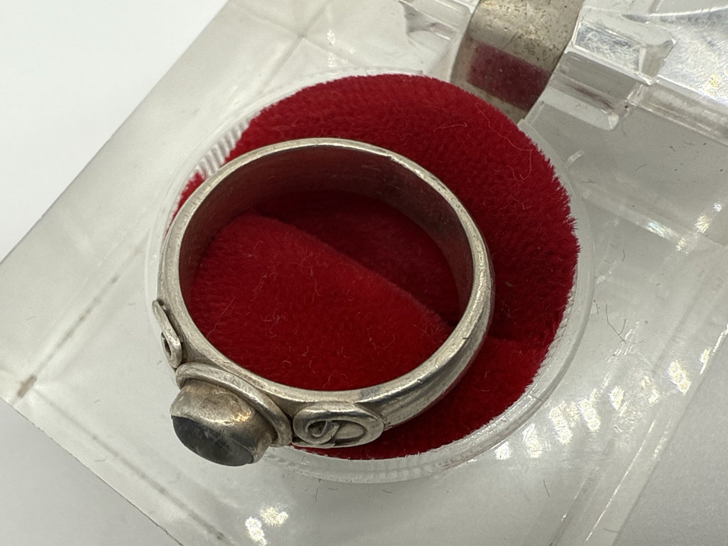 VINTAGE 925 STERLING SILBER RING MIT MONDSTEIN GR.58