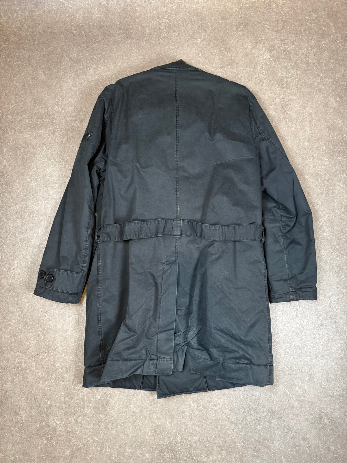 Esprit Active Terrain Herren Trenchcoat Schwarz Doppelreiher Vintage Military Mantel