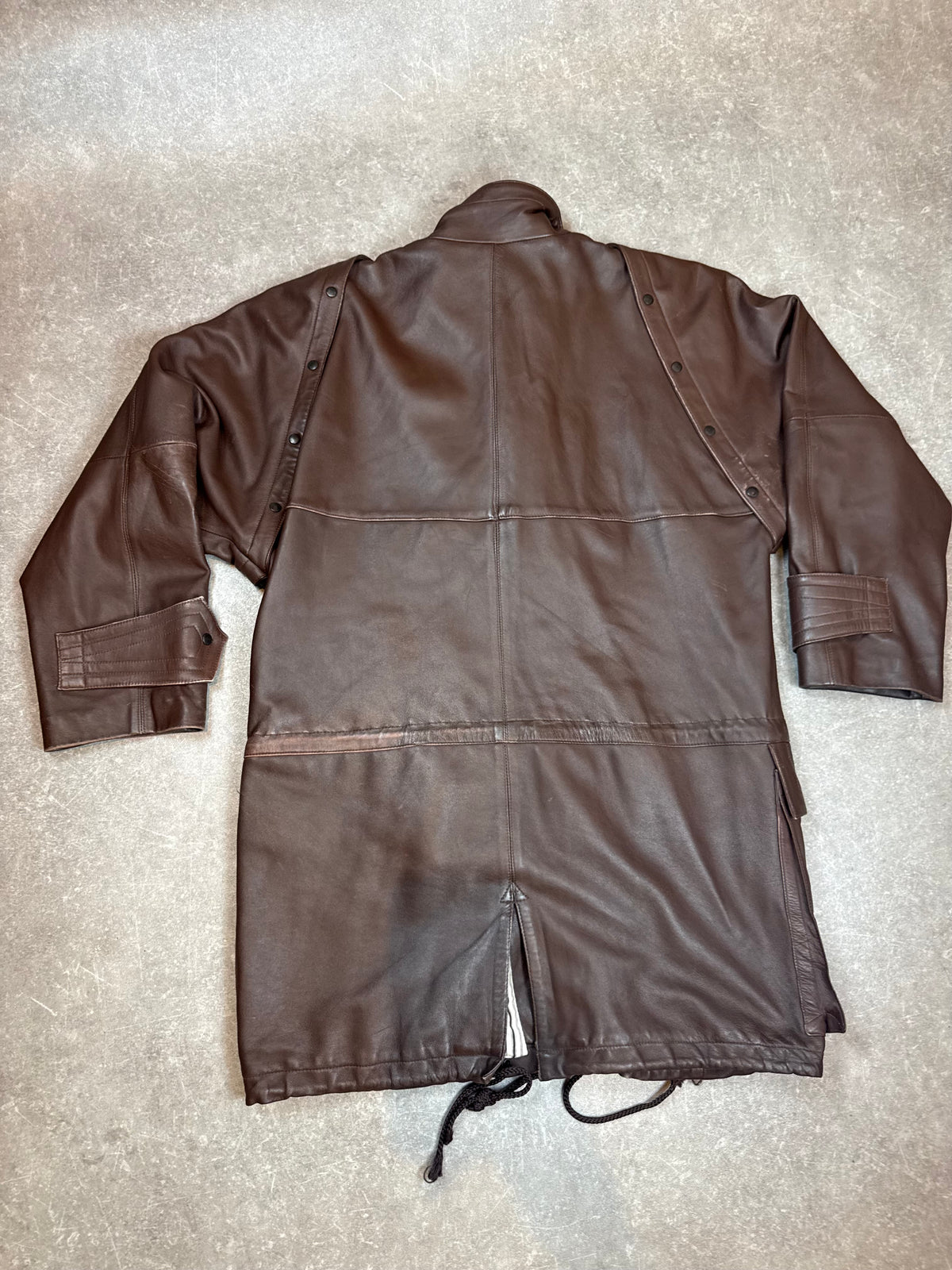 Vintage Echtleder Mantel Braun Damen L Lederjacke Longjacke 80s 90s