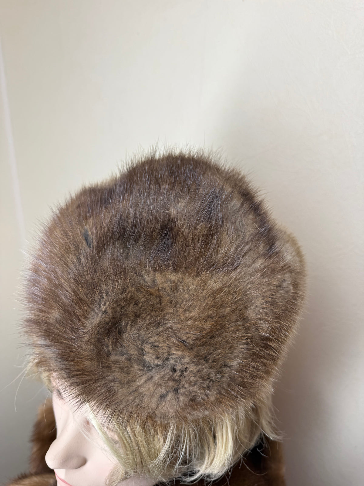 Exklusive Vintage Pelzmütze Echtpelz Braun Damen Wintermütze Fellmütze Russischer Stil
