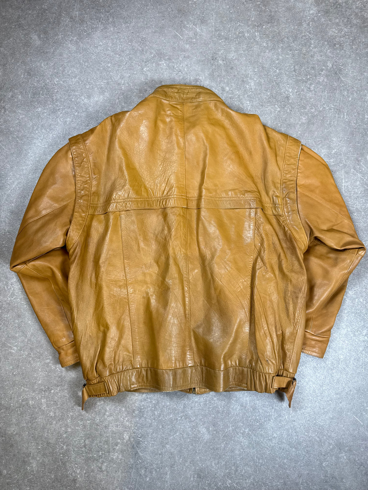 Vintage Herren Lederjacke Gr. 54 Cognac Braun 80er 90er Echtleder