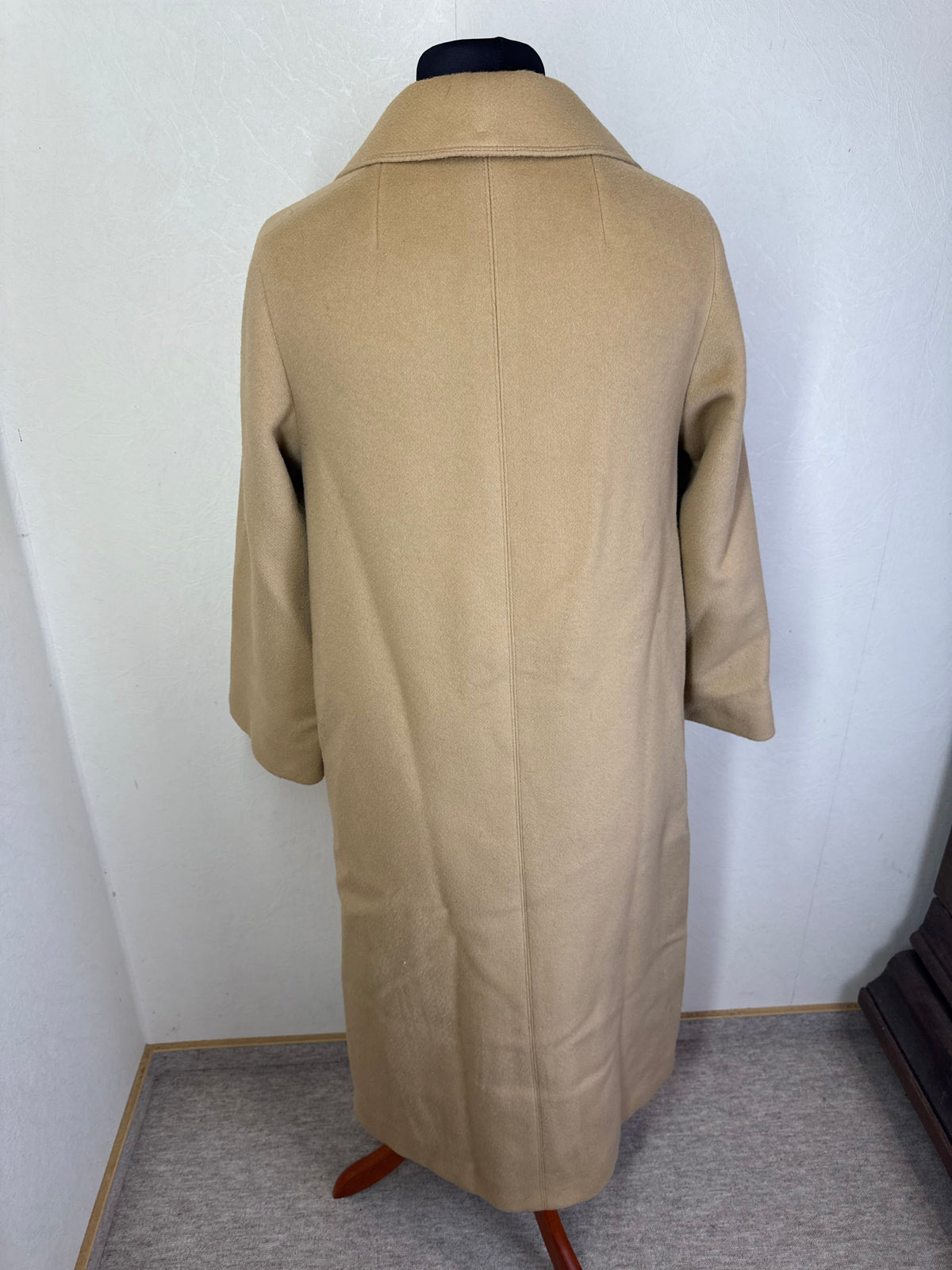 Maris Damen Mantel Beige Camel Wollmantel Lang Vintage Klassisch Gr 42