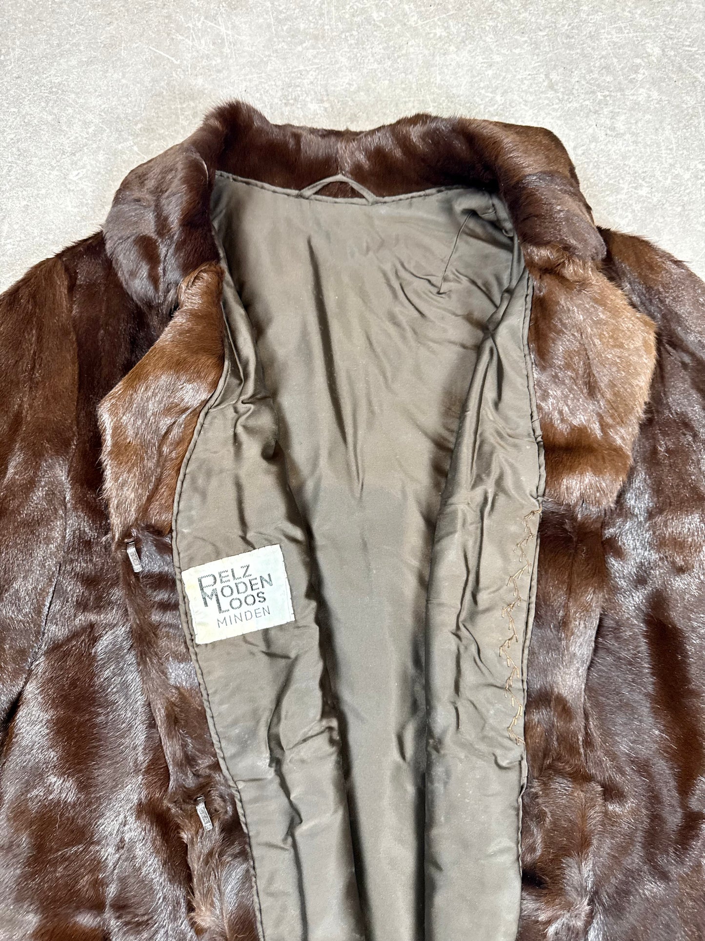 Edler Biber Pelzmantel Echtpelz Braun Sheared Beaver Vintage Damen Gr. M Pelz Moden Loos