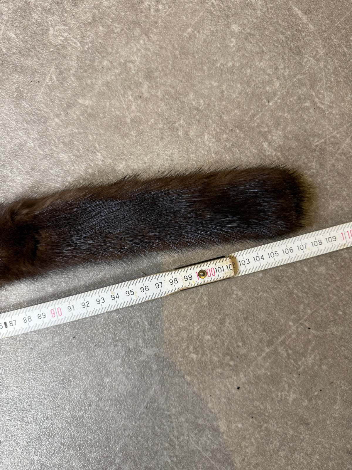 Vintage Nerz Pelzstola Dunkelbraun Echtfell Mink Schal Pelzkragen Damen ca. 110 cm