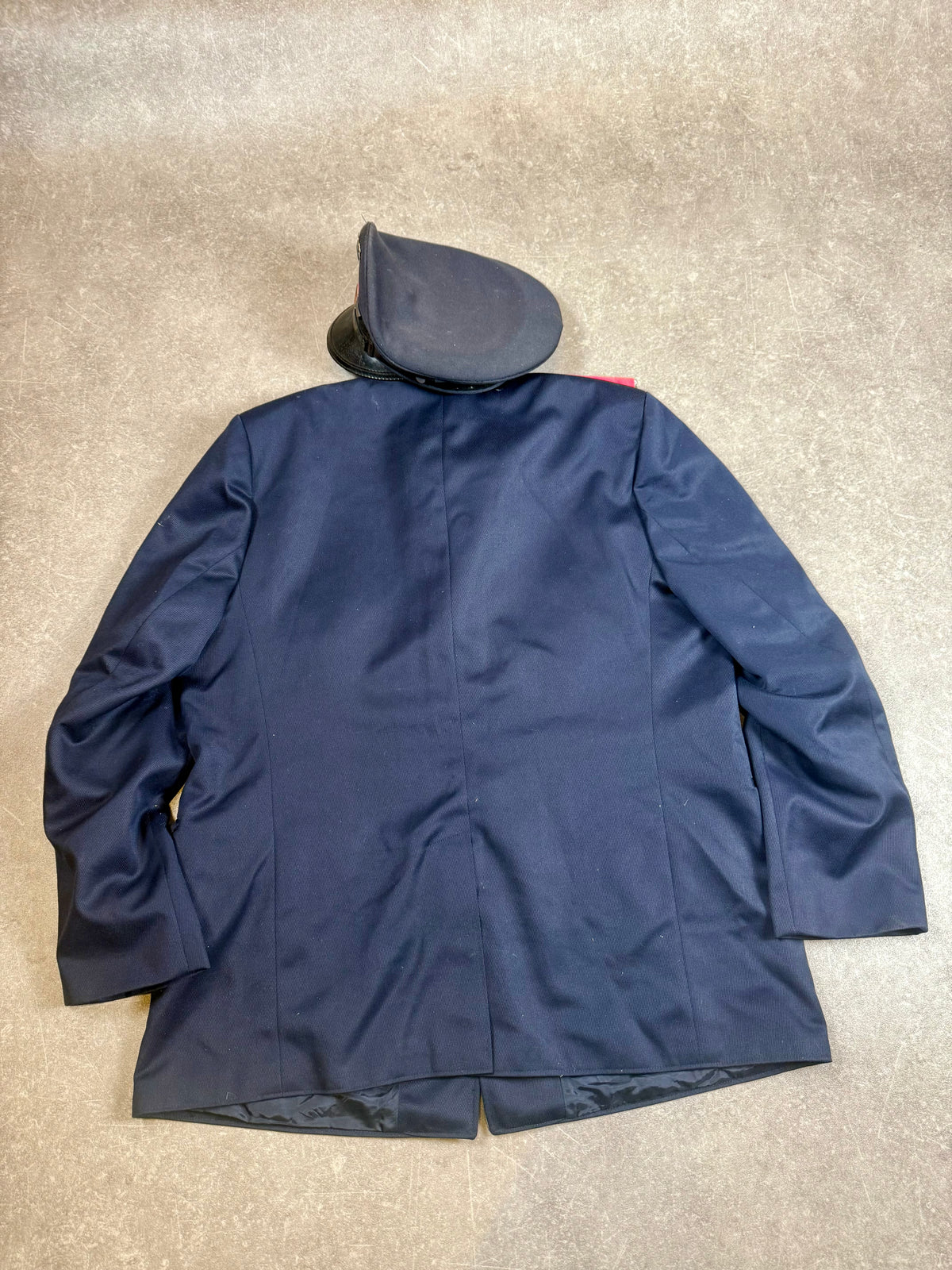 Vintage Feuerwehr Uniform Niedersachsen Herren Dienstjacke mit Schirmmütze & Abzeichen