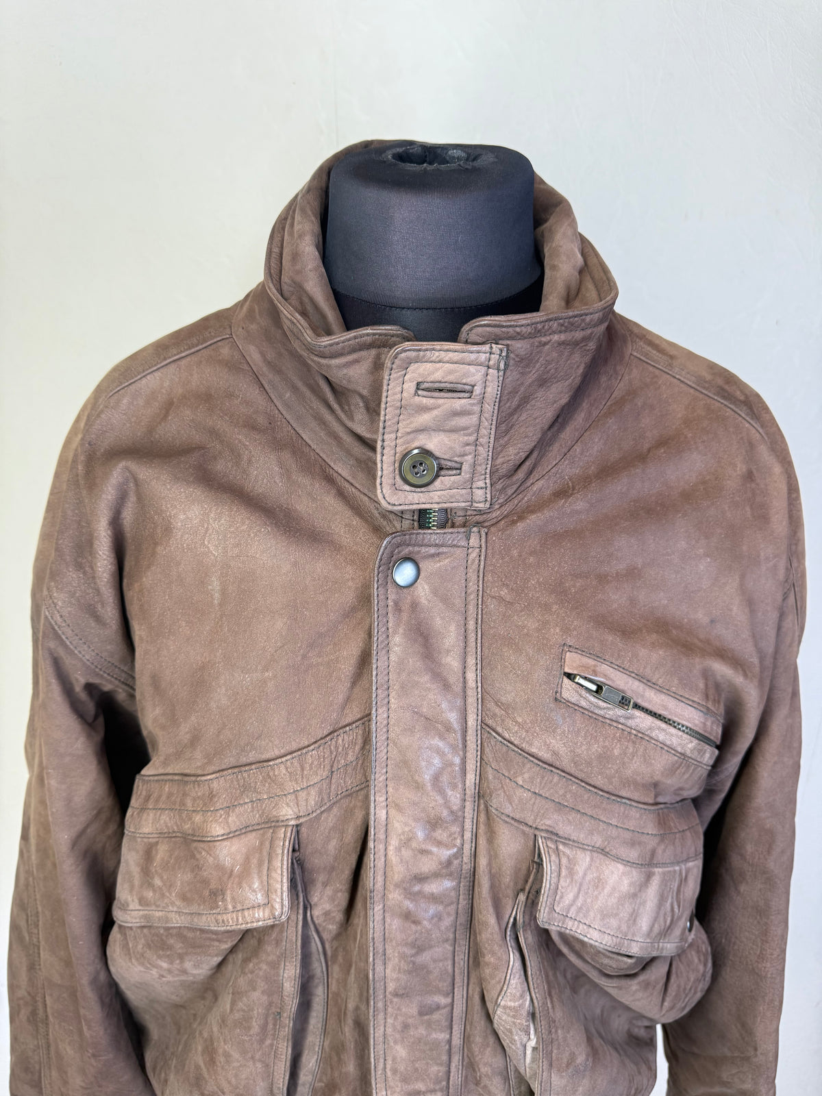 Vintage Herren Lederjacke Der Lederer Beachy Gr. 48 Braun Echtleder 80er/90er