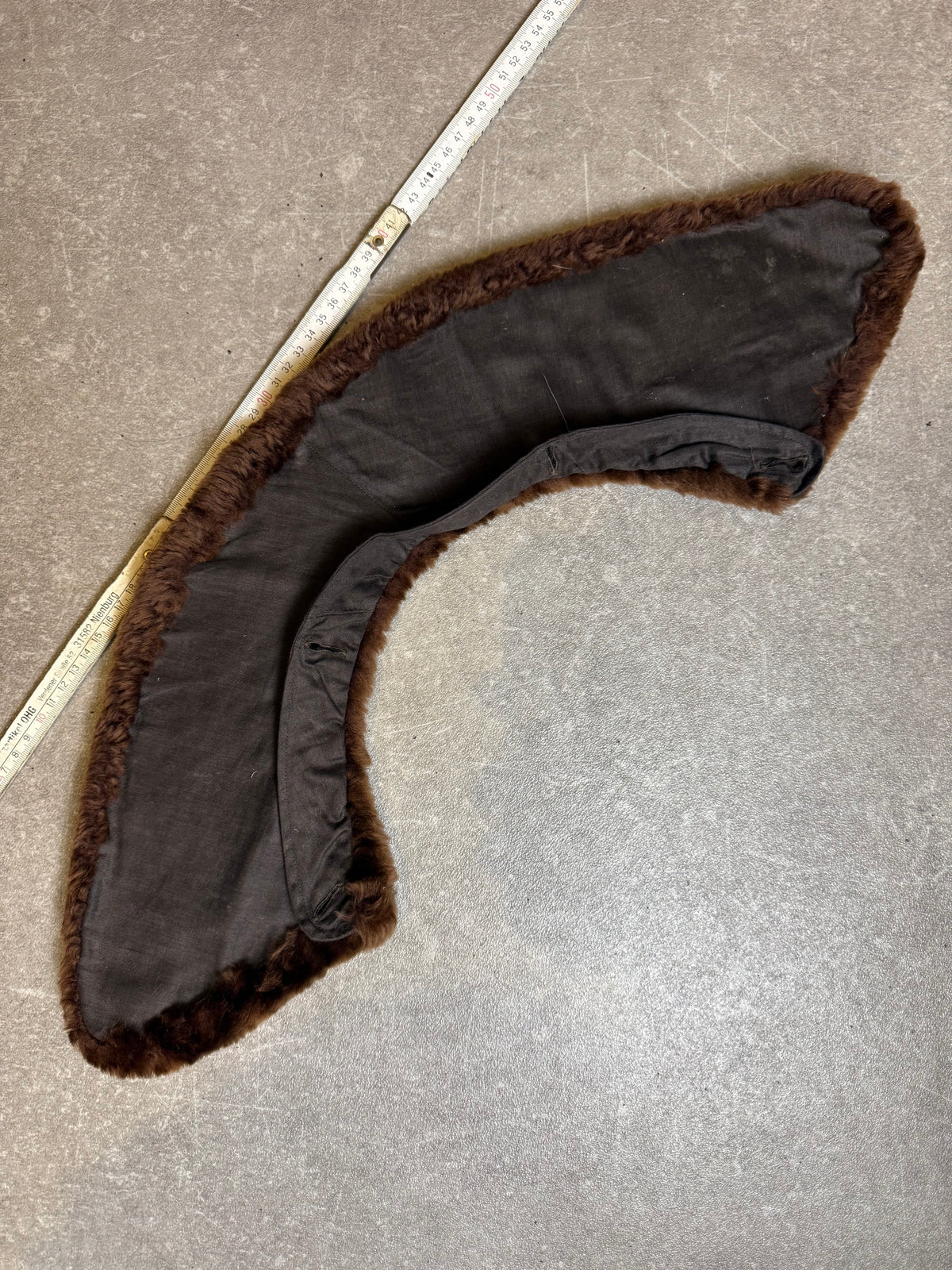 Vintage Echtfell Pelzkragen Braun Kurzhaar Fellkragen Schulterkragen ca. 60 cm