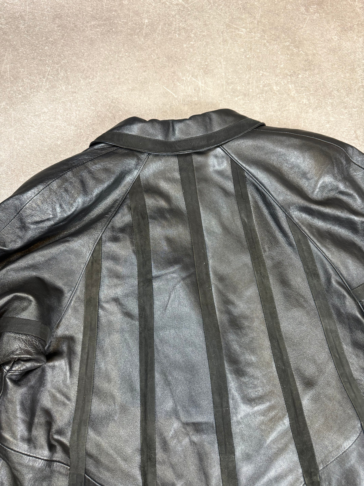Vintage Damen Ledermantel Schwarz Echtleder Gehrock 90er Jahre