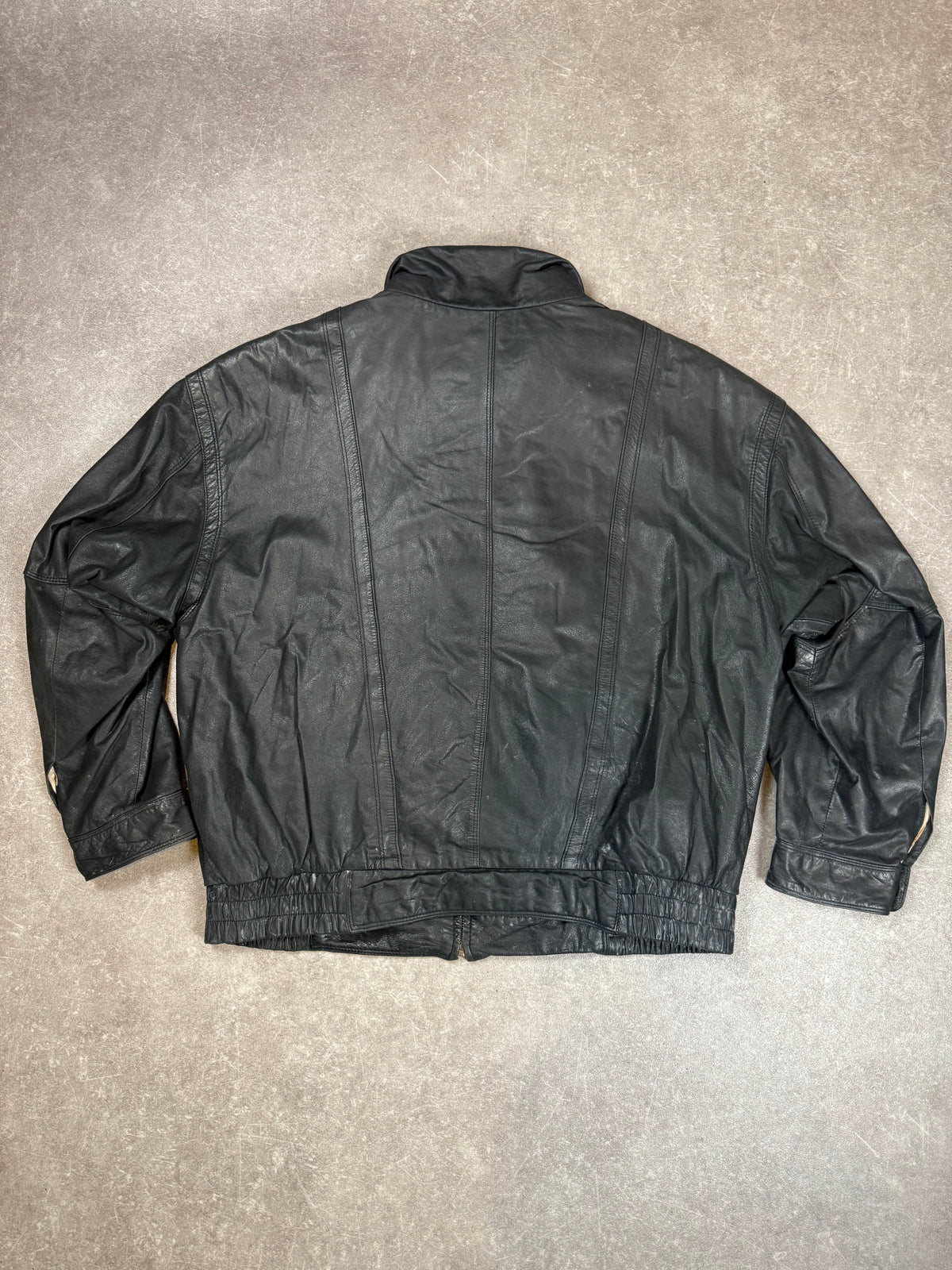 TRAPPER Vintage Herren Lederjacke Schwarz Gr. 54 Echtleder Blouson