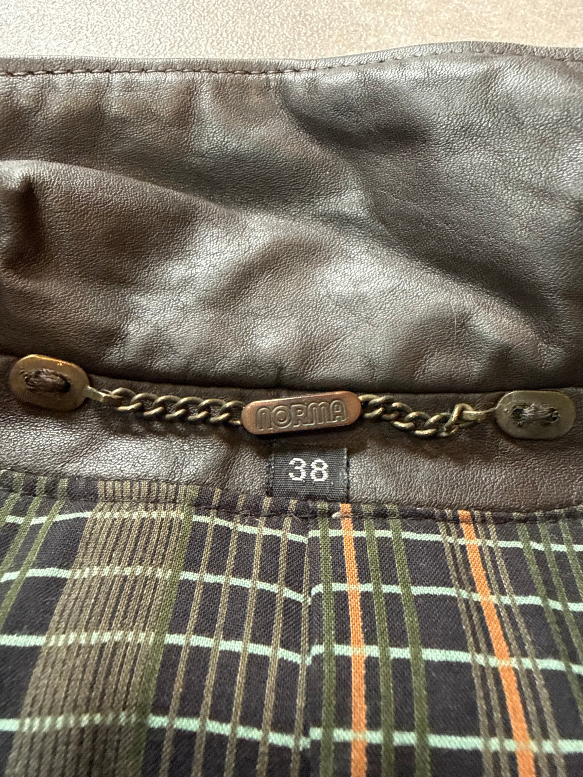 Vintage Lederjacke Damen Braun Echtleder 80er 90er Übergangsjacke Gr. 38