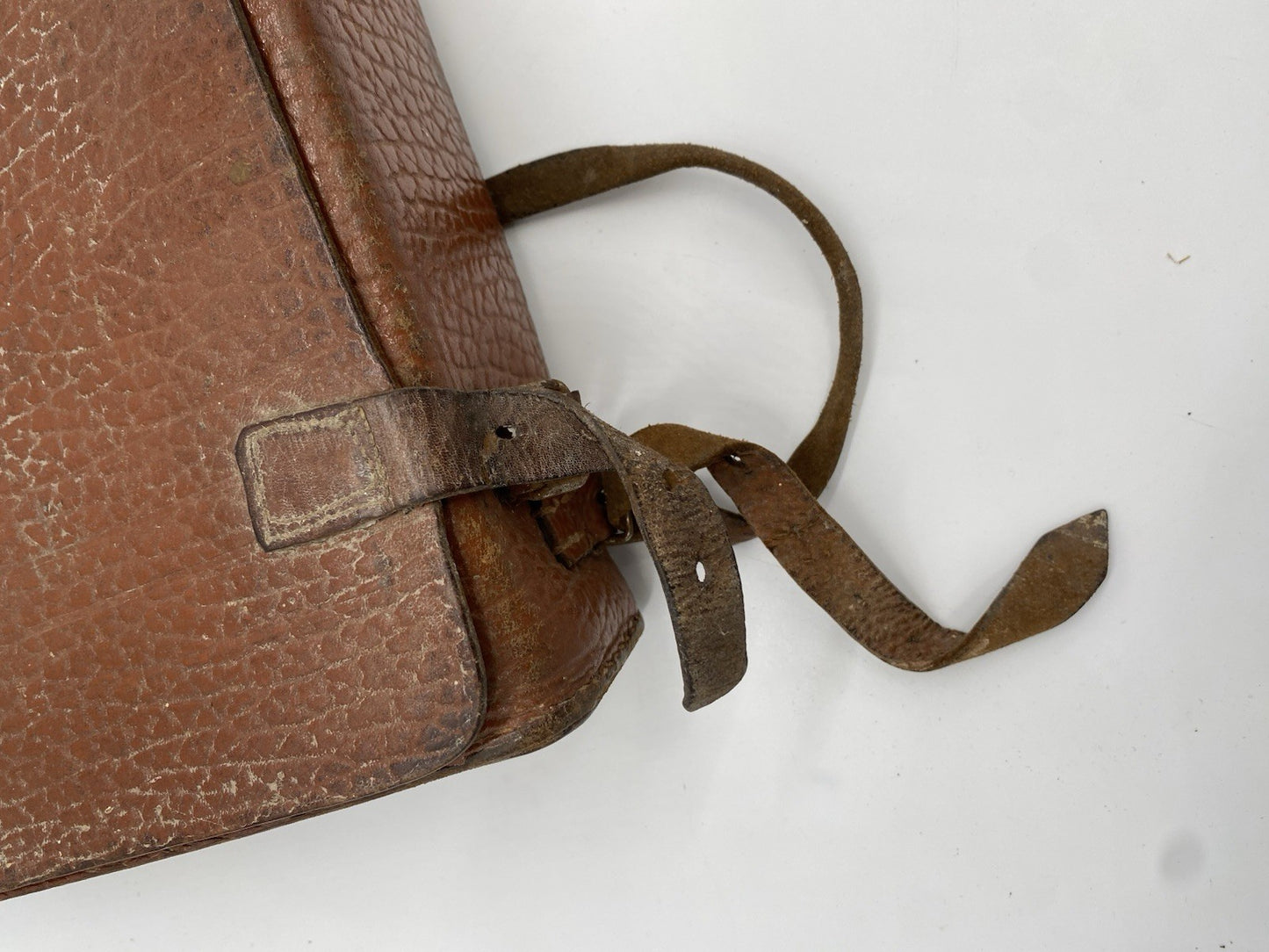 VINTAGE SCHULTASCHE LEDER SCHULRANZEN AKTENTASCHE BRAUN