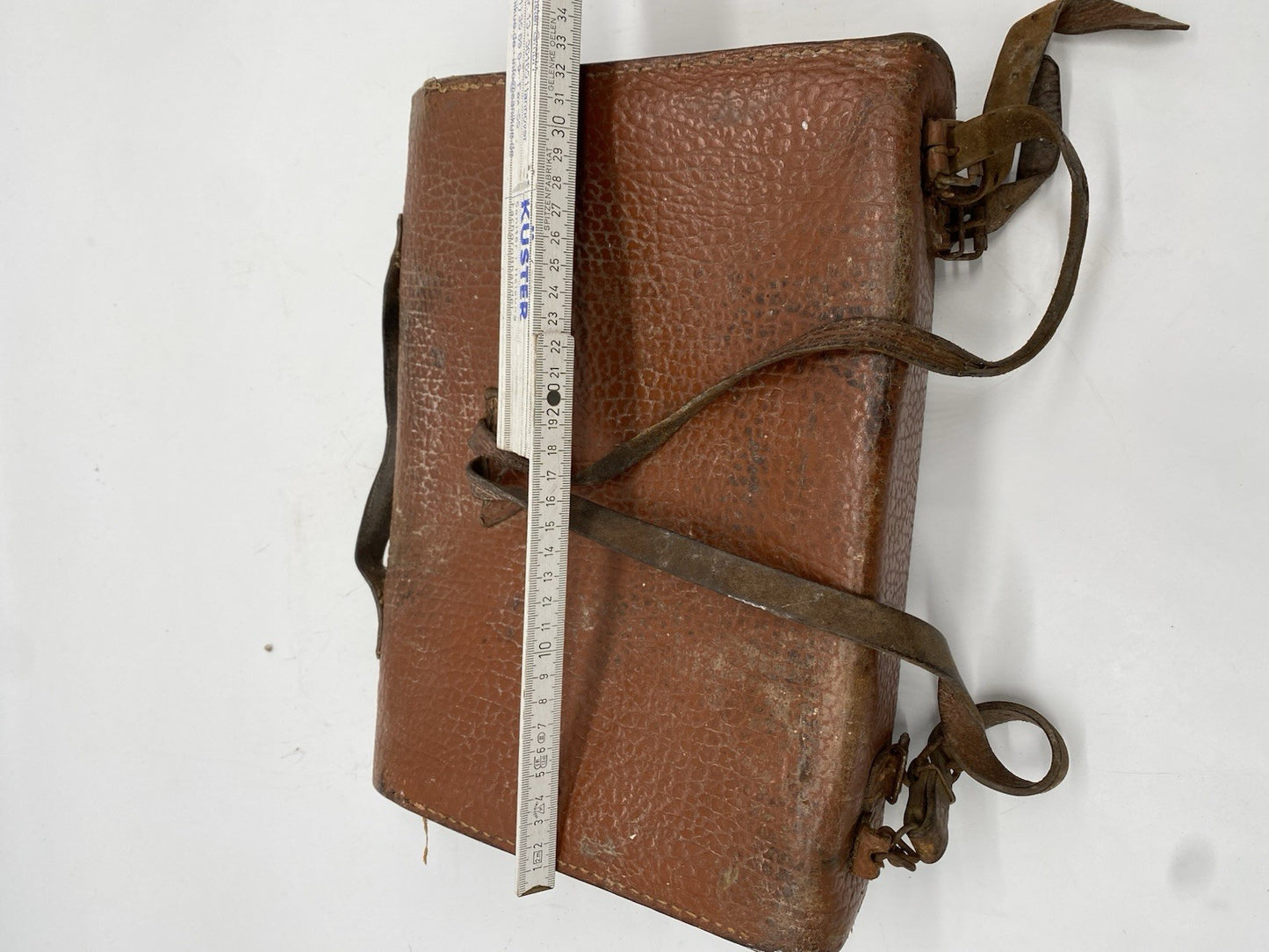 VINTAGE SCHULTASCHE LEDER SCHULRANZEN AKTENTASCHE BRAUN