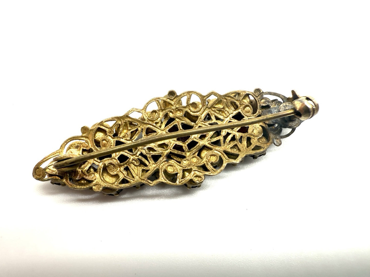 VIKTORIANISCHER STIL GRANAT BROSCHE TOMBAK ANTIK SCHMUCK
