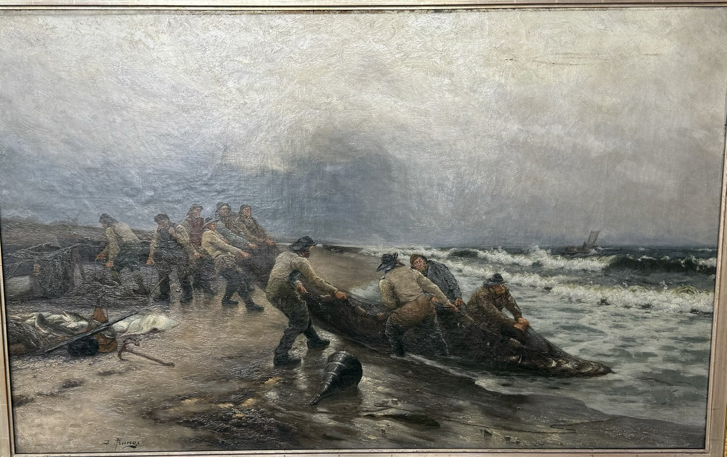 JULIUS RUNGE (1843-1922) ÖL-GEMÄLDE, LEINWAND FISCHER AN DER NORDSEEKÜSTE