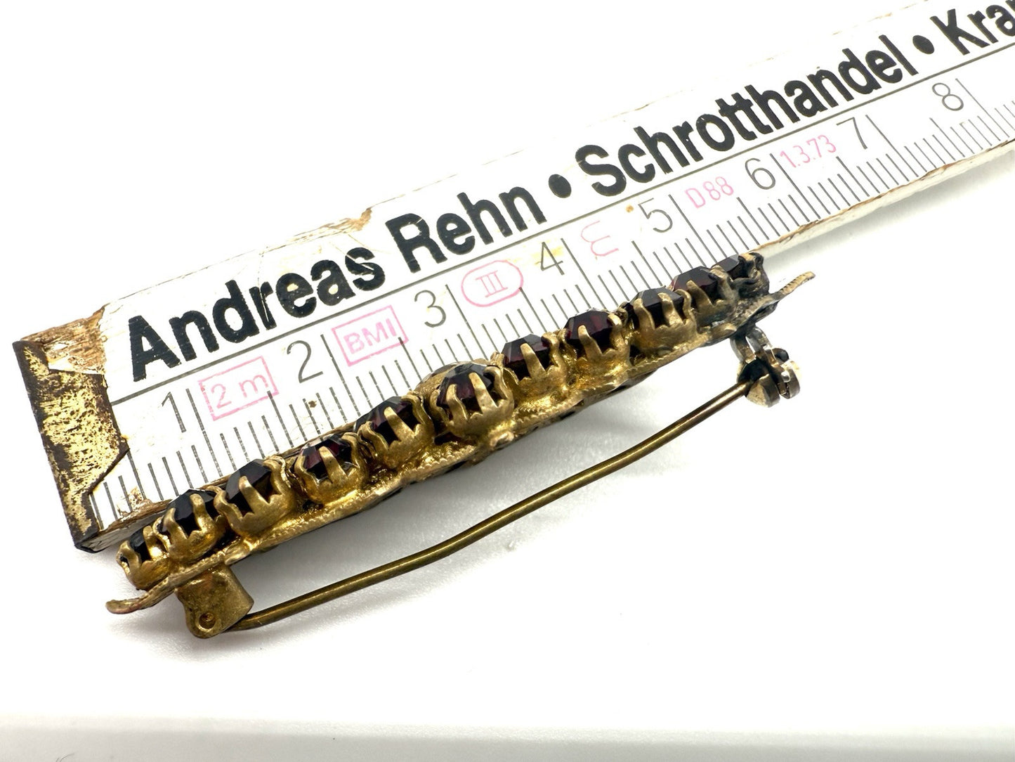 VIKTORIANISCHER STIL GRANAT BROSCHE TOMBAK ANTIK SCHMUCK