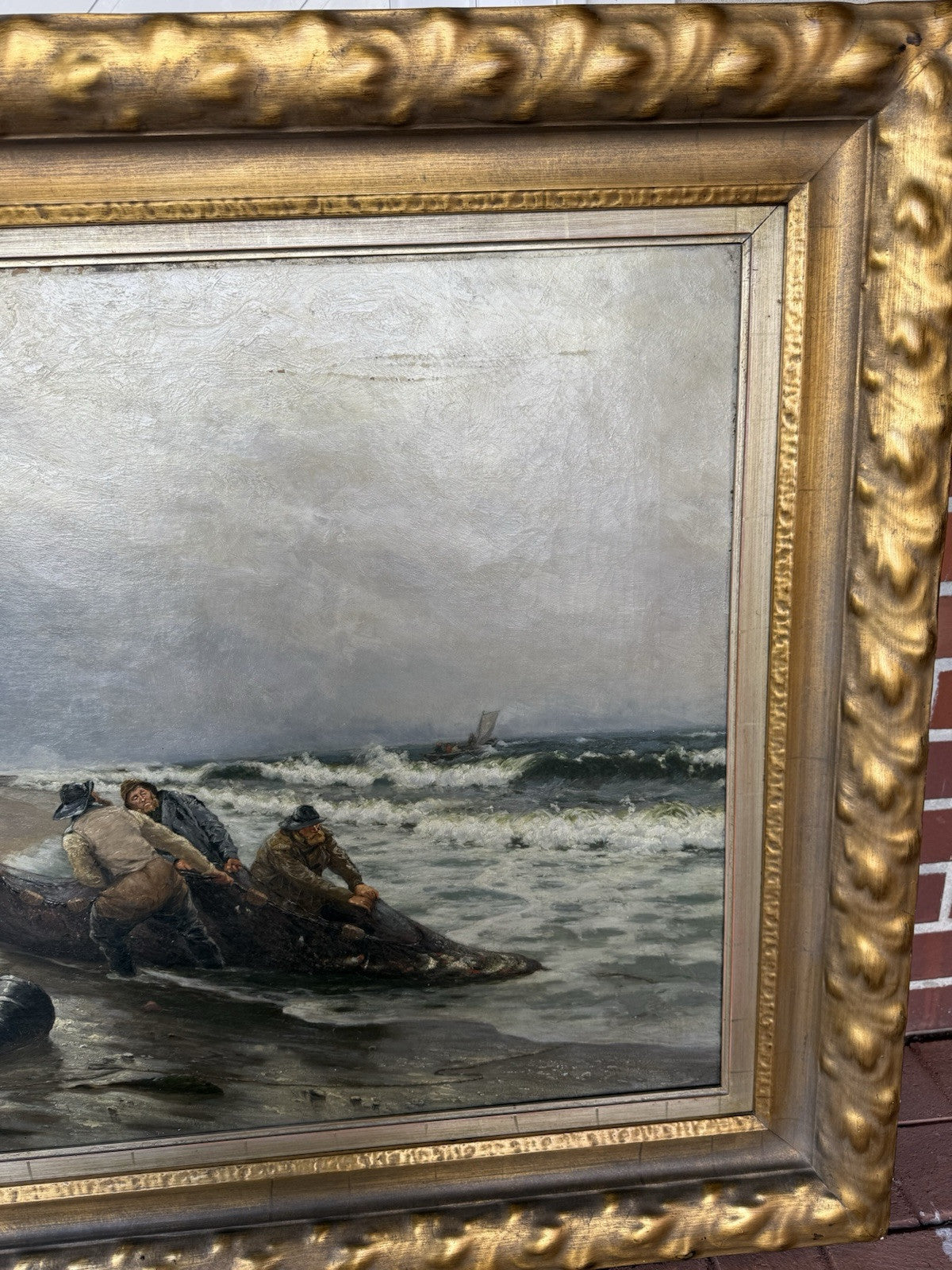 JULIUS RUNGE (1843-1922) ÖL-GEMÄLDE, LEINWAND FISCHER AN DER NORDSEEKÜSTE
