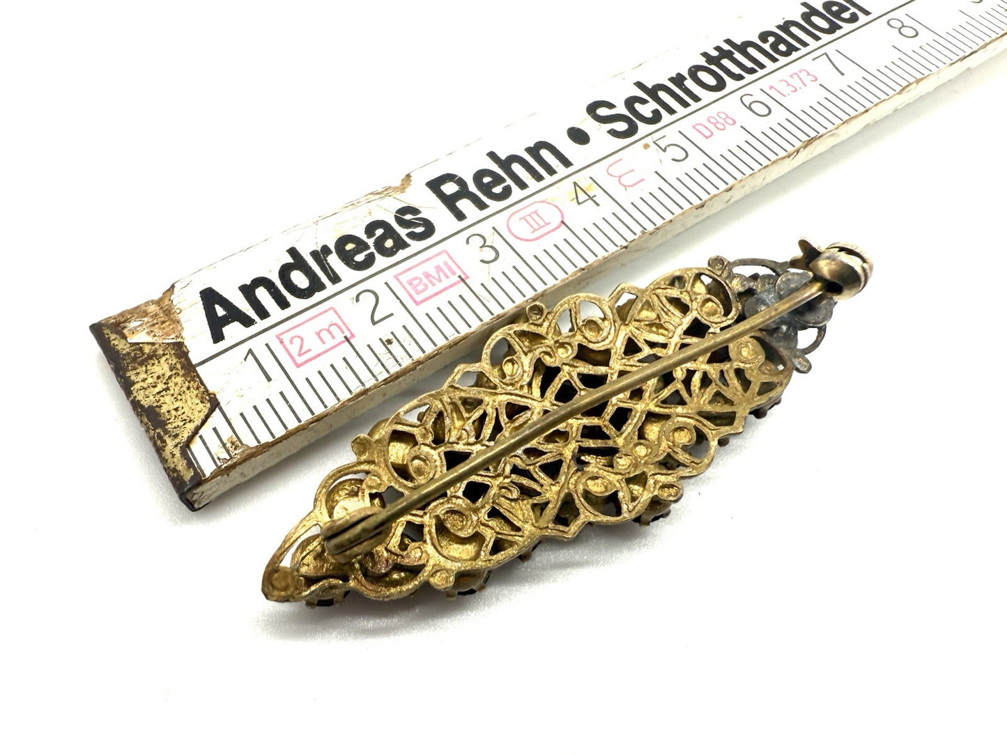 VIKTORIANISCHER STIL GRANAT BROSCHE TOMBAK ANTIK SCHMUCK
